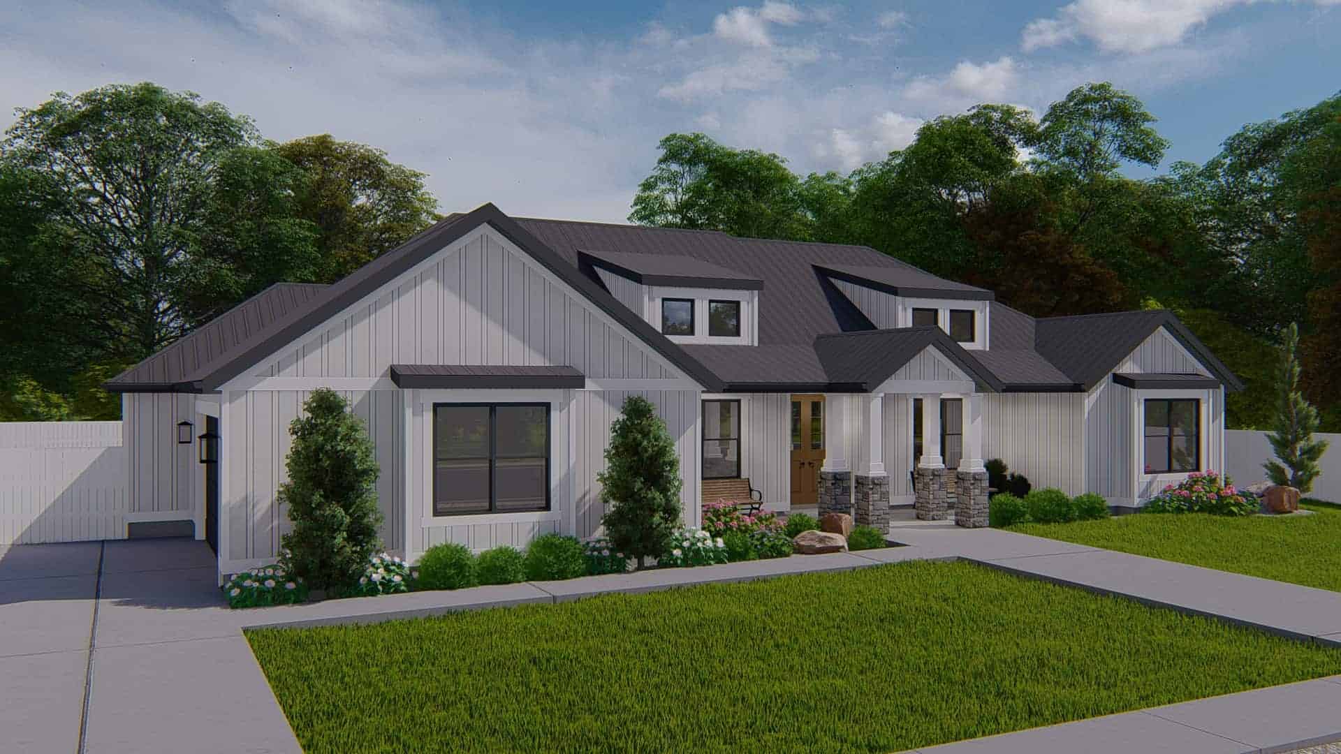 Front View of this 3-Bedroom,2564 Sq Ft Plan -187-1193