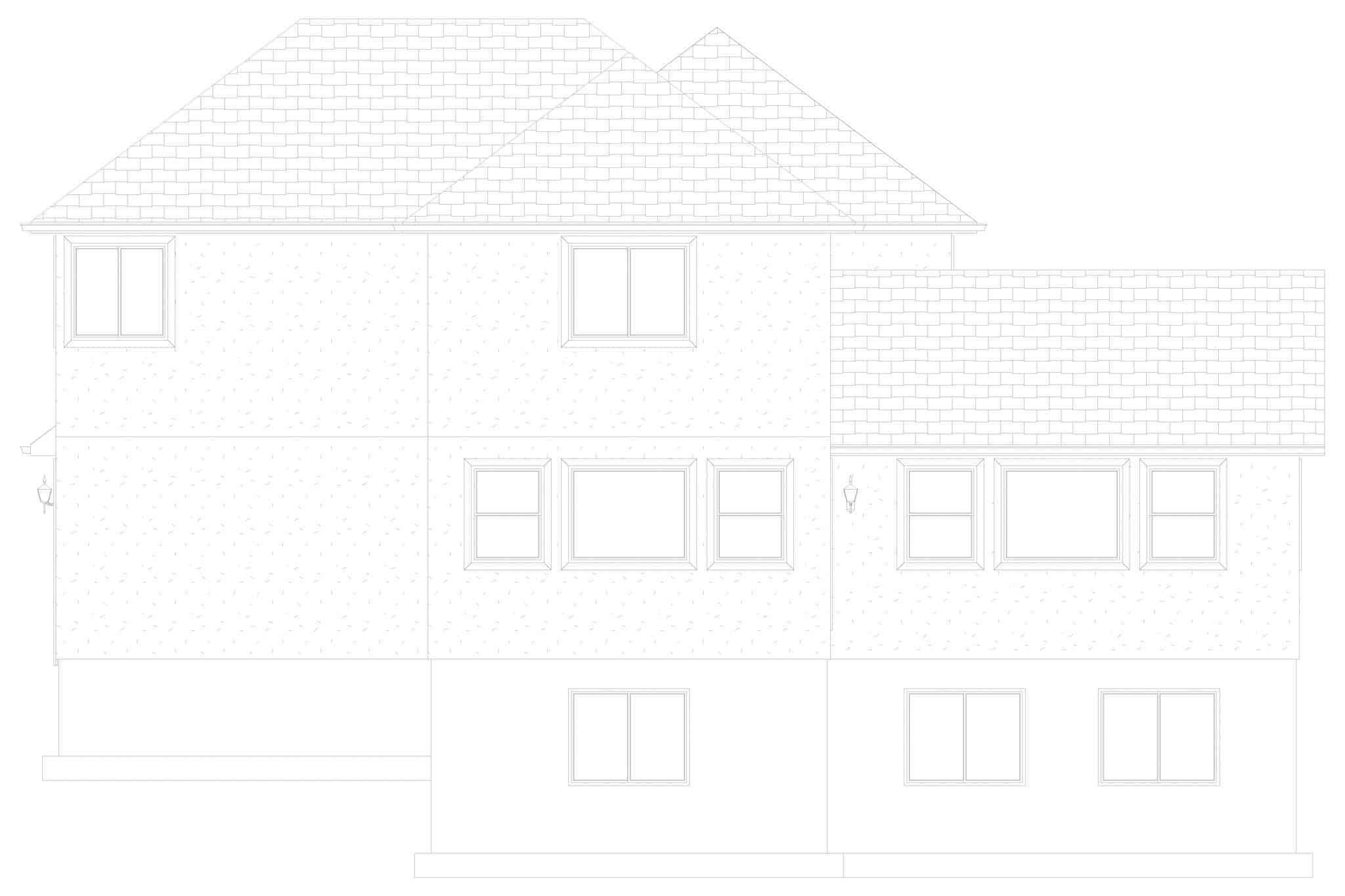 Home Plan Rear Elevation of this 4-Bedroom,2331 Sq Ft Plan -187-1195