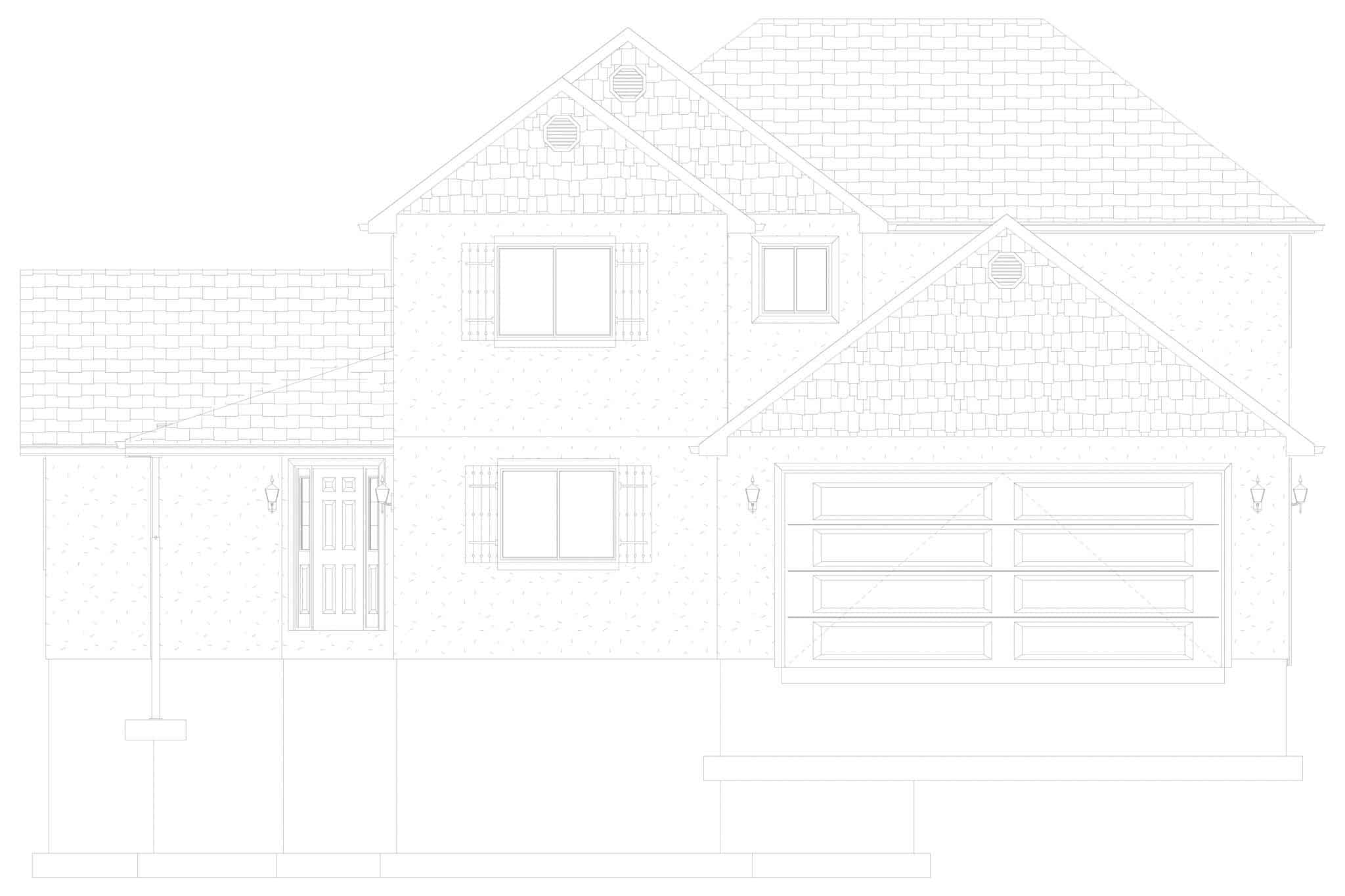 Home Plan Front Elevation of this 4-Bedroom,2331 Sq Ft Plan -187-1195