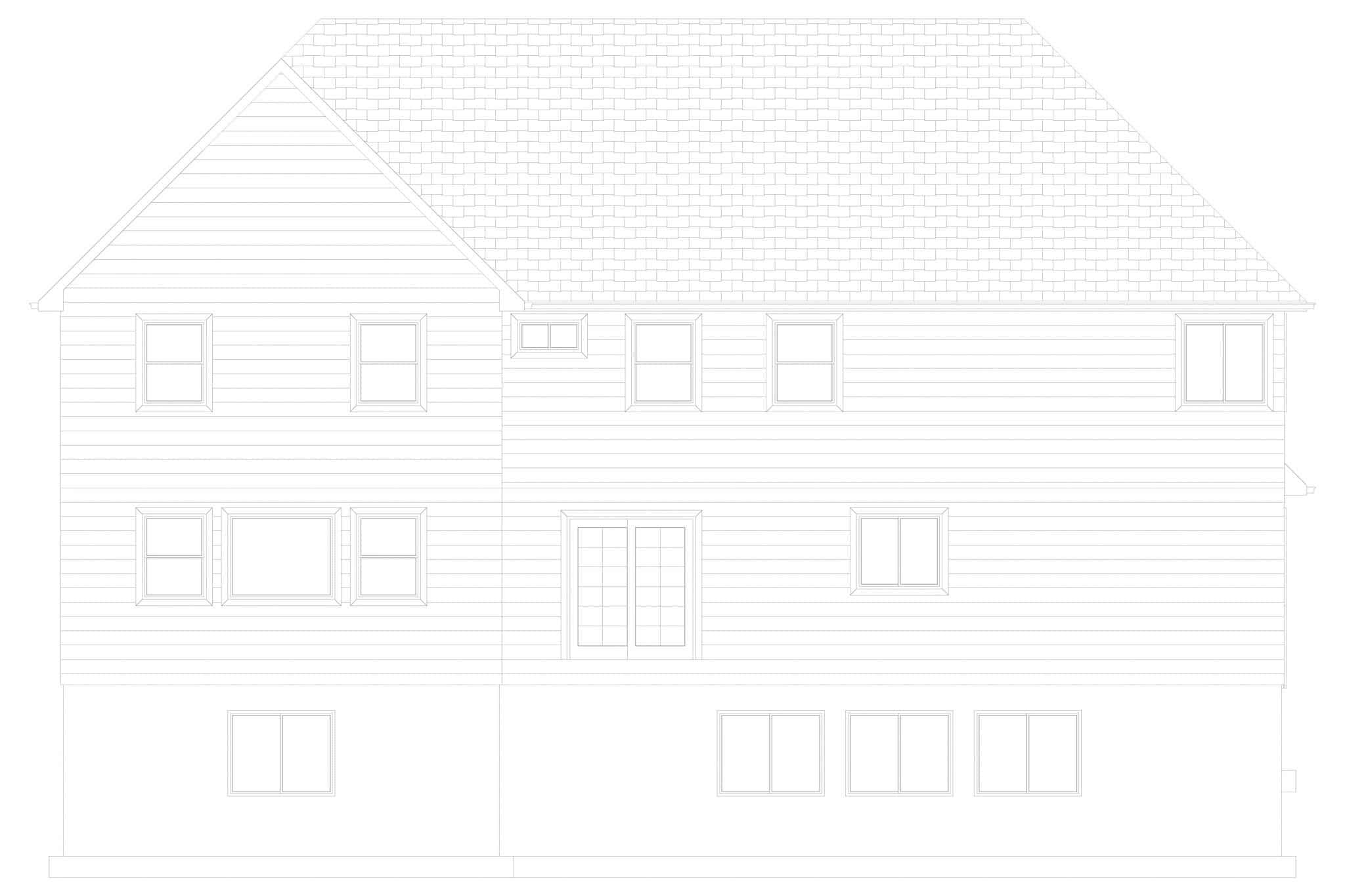 Home Plan Rear Elevation of this 4-Bedroom,3414 Sq Ft Plan -187-1197