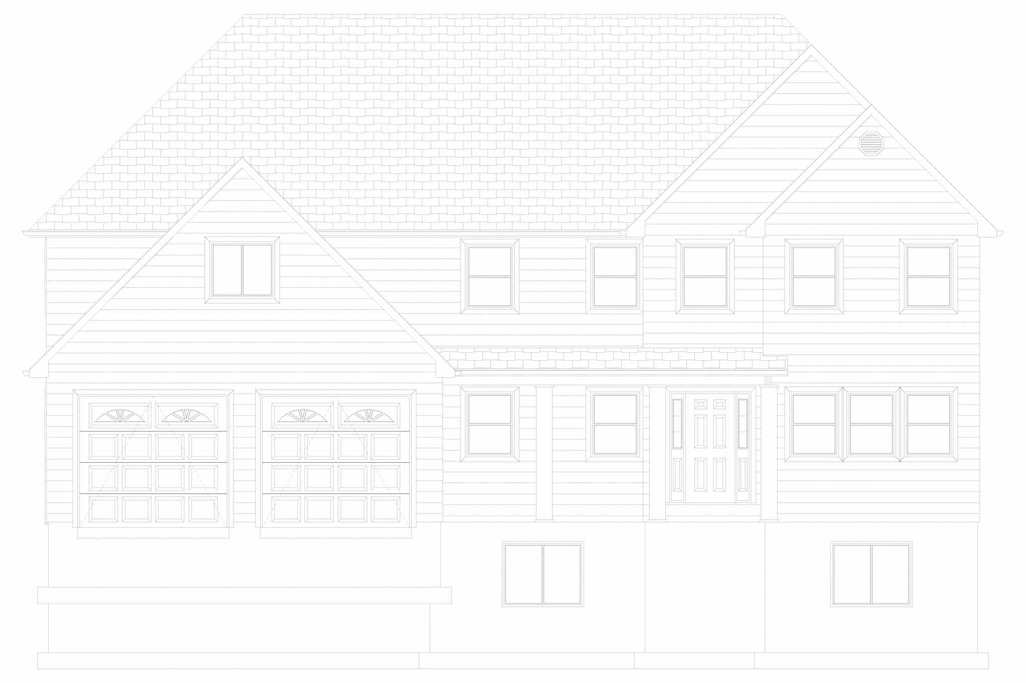 Home Plan Front Elevation of this 4-Bedroom,3414 Sq Ft Plan -187-1197