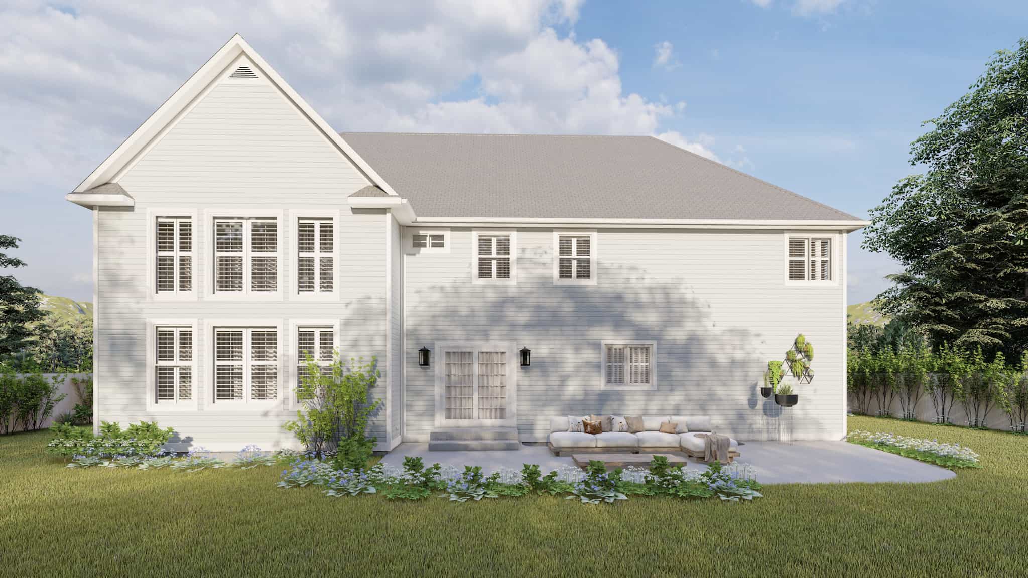 Rear View of this 4-Bedroom,3414 Sq Ft Plan -187-1197