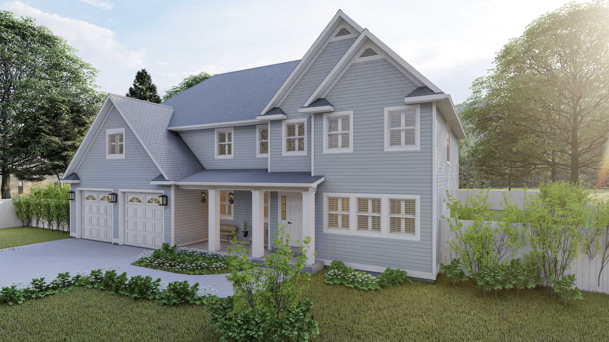 Front View of this 4-Bedroom,3414 Sq Ft Plan -187-1197