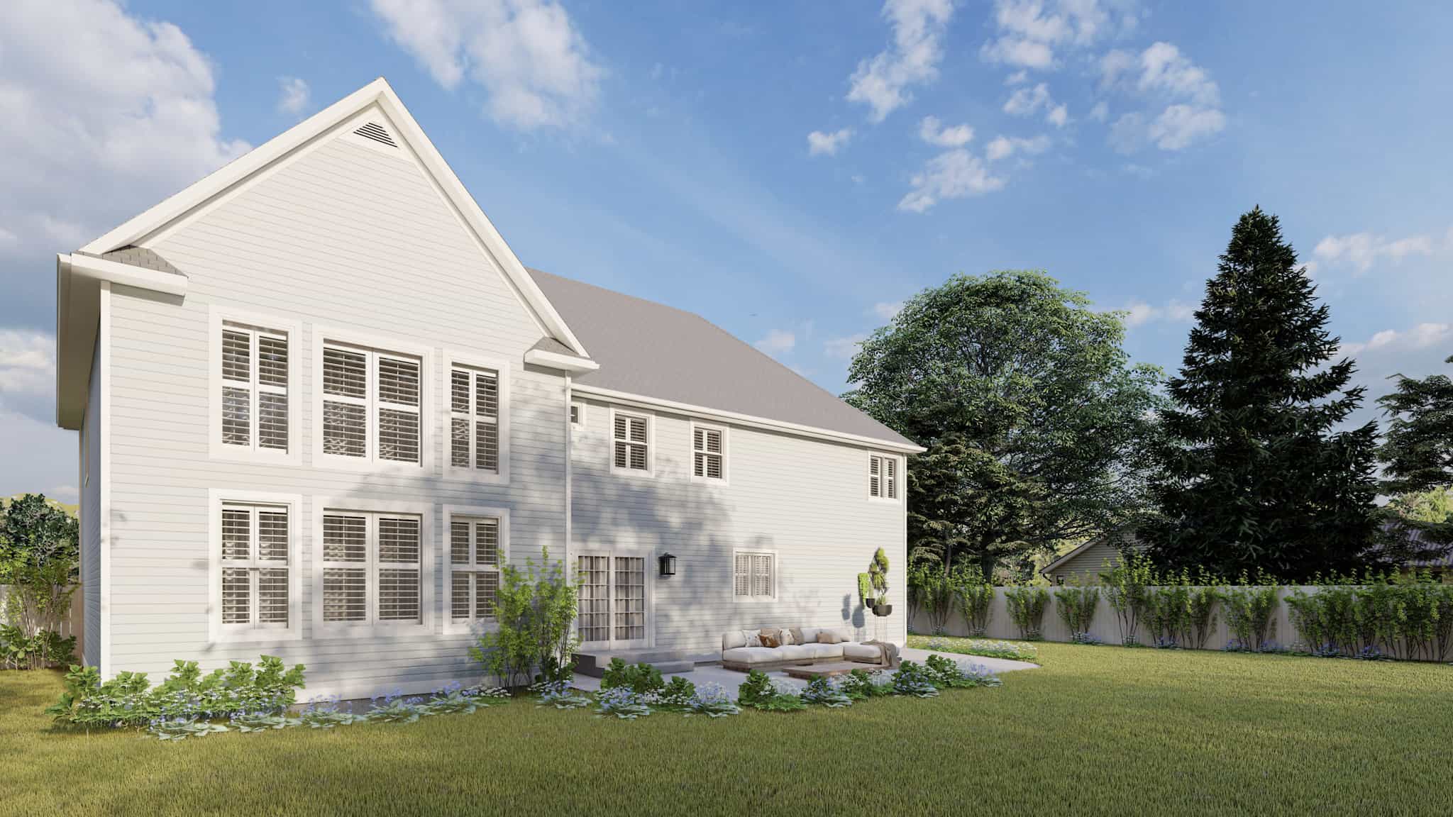Rear View of this 4-Bedroom,3414 Sq Ft Plan -187-1197