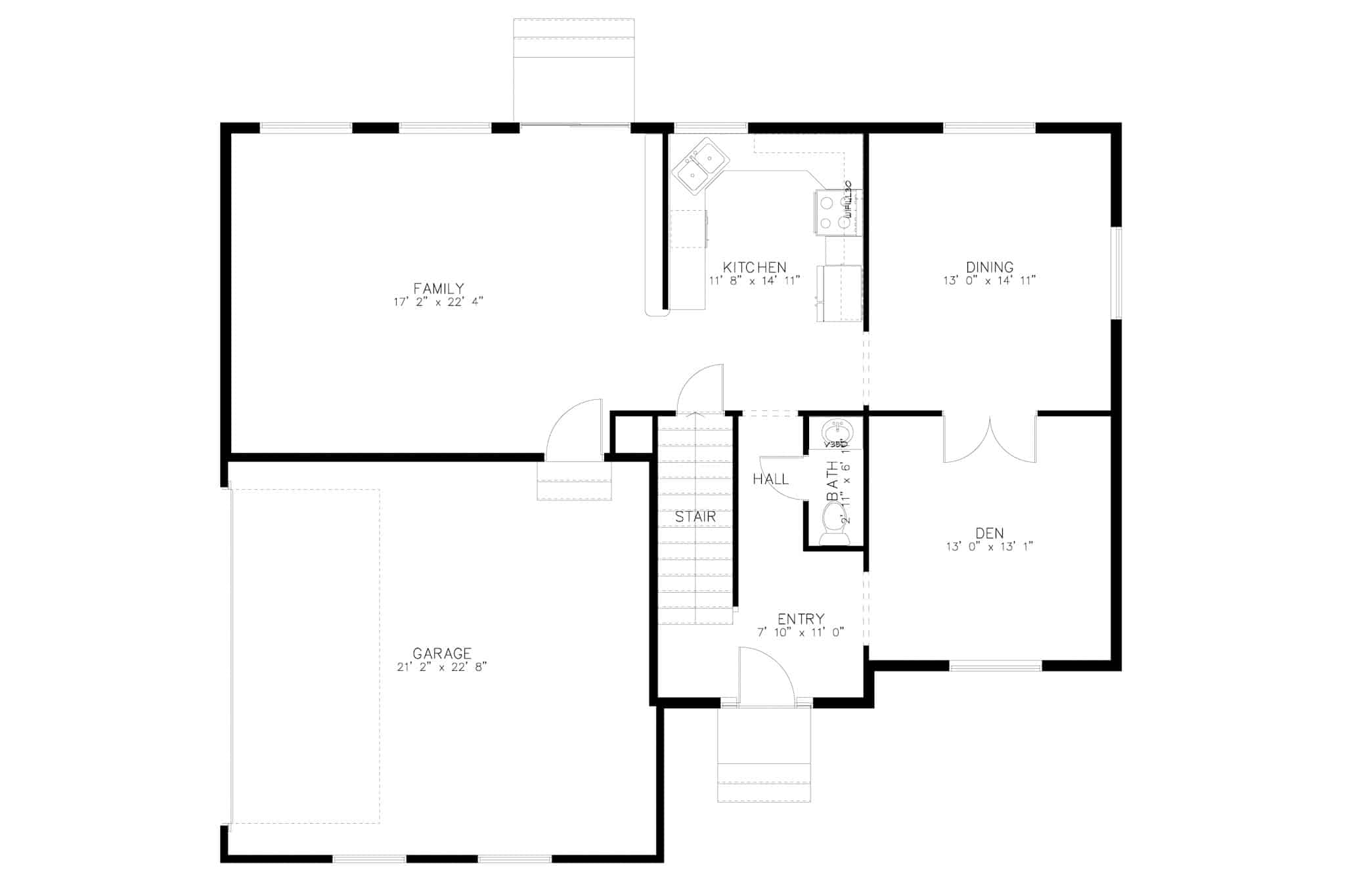 Main Level of French Plan #187-1199