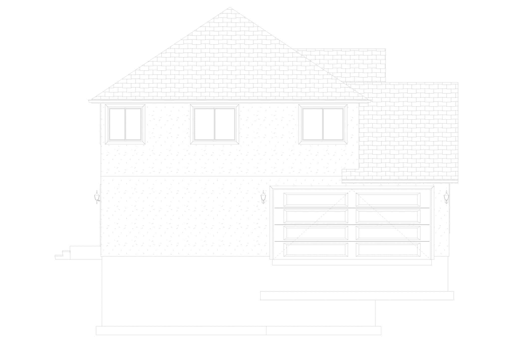 Home Plan Left Elevation of this 3-Bedroom,2656 Sq Ft Plan -187-1199