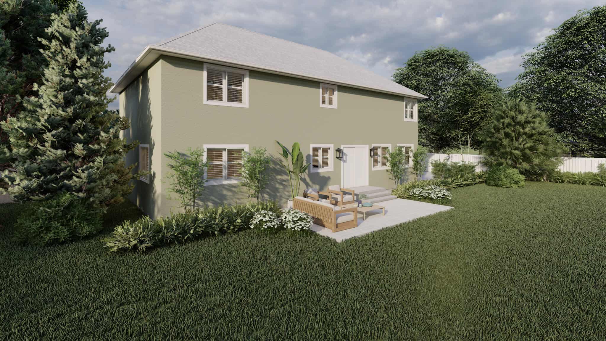 Rear View of this 3-Bedroom,2656 Sq Ft Plan -187-1199