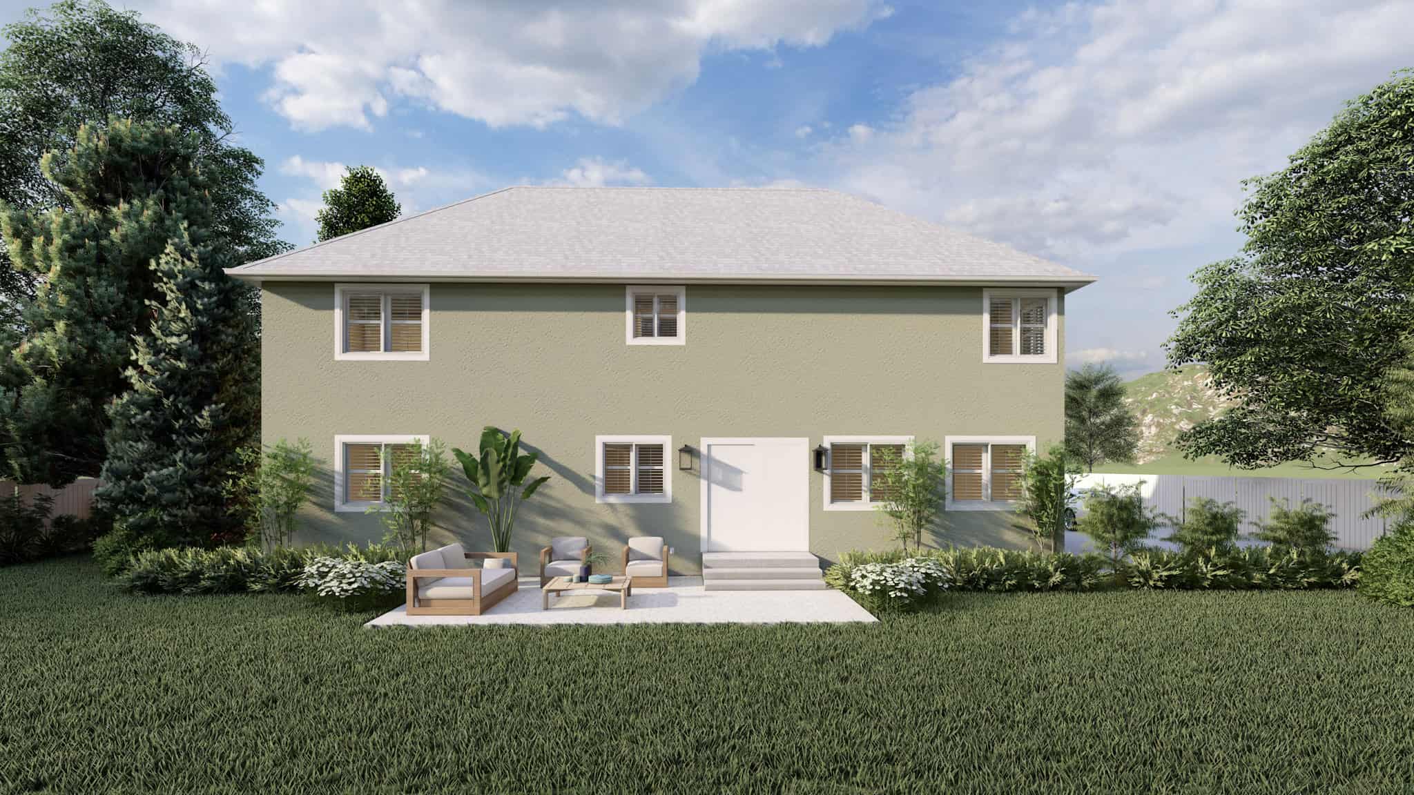Rear View of this 3-Bedroom,2656 Sq Ft Plan -187-1199