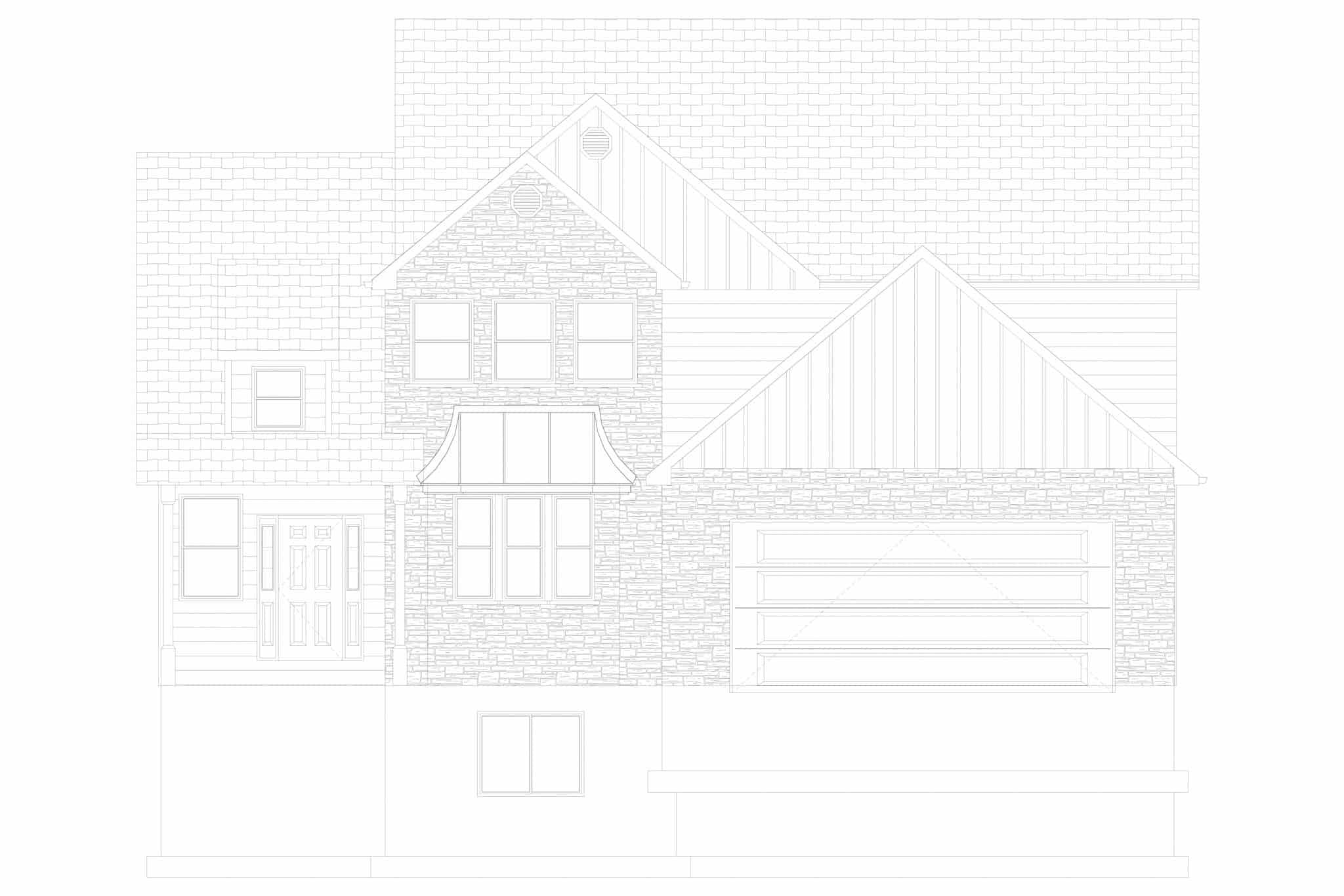 Home Plan Front Elevation of this 5-Bedroom,3115 Sq Ft Plan -187-1200