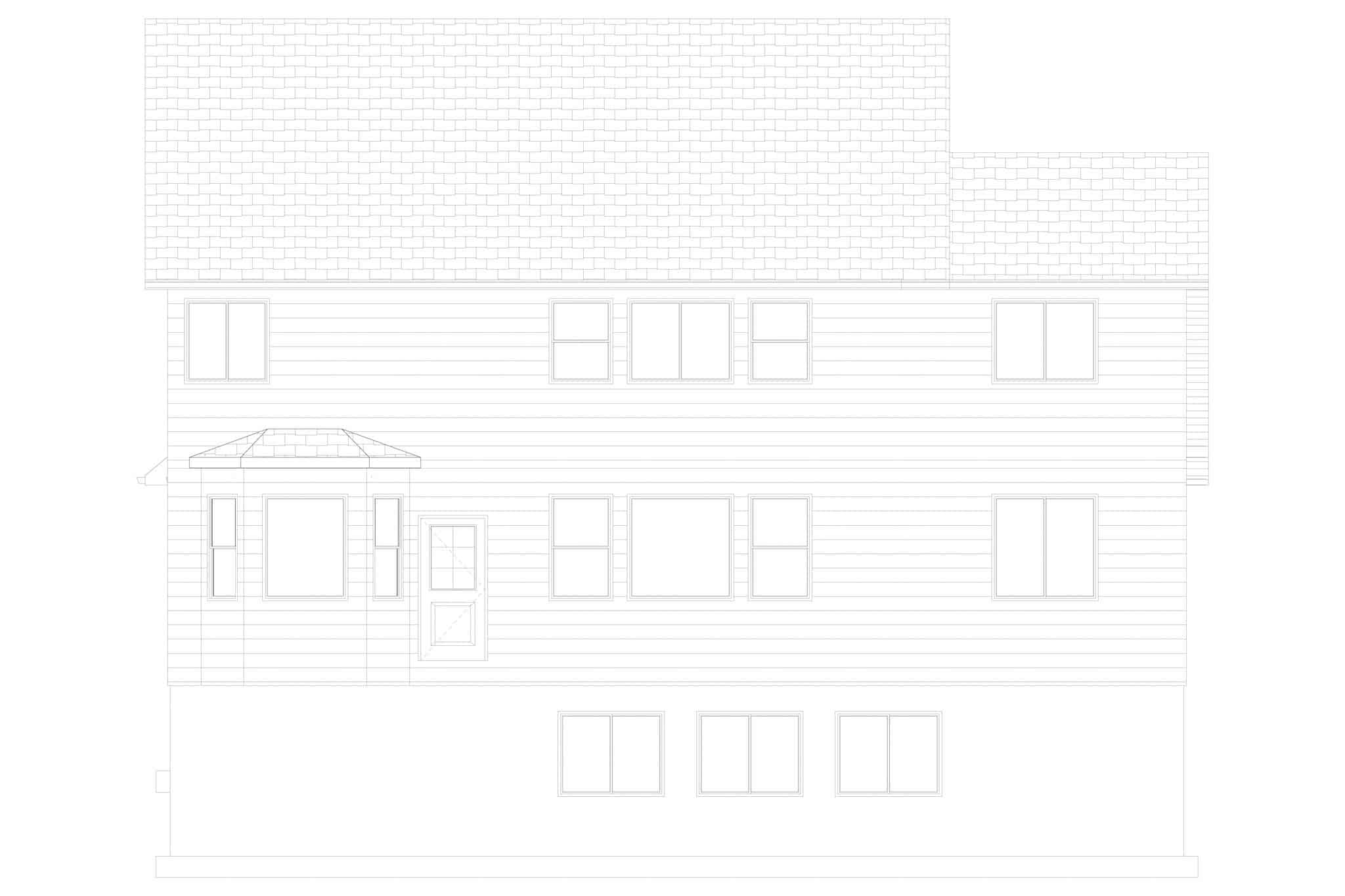 Home Plan Rear Elevation of this 5-Bedroom,3115 Sq Ft Plan -187-1200