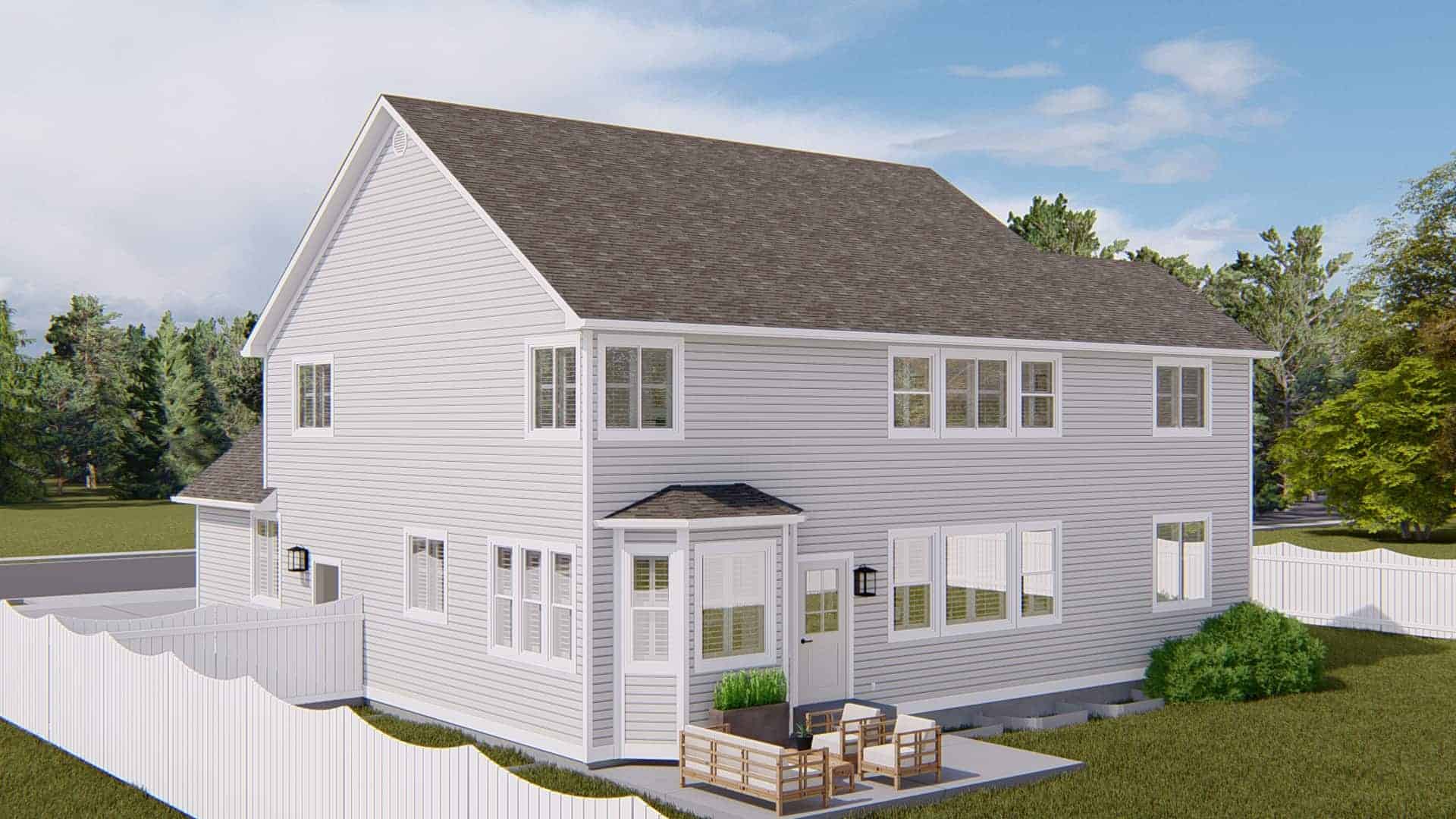 Rear View of this 5-Bedroom,3115 Sq Ft Plan -187-1200