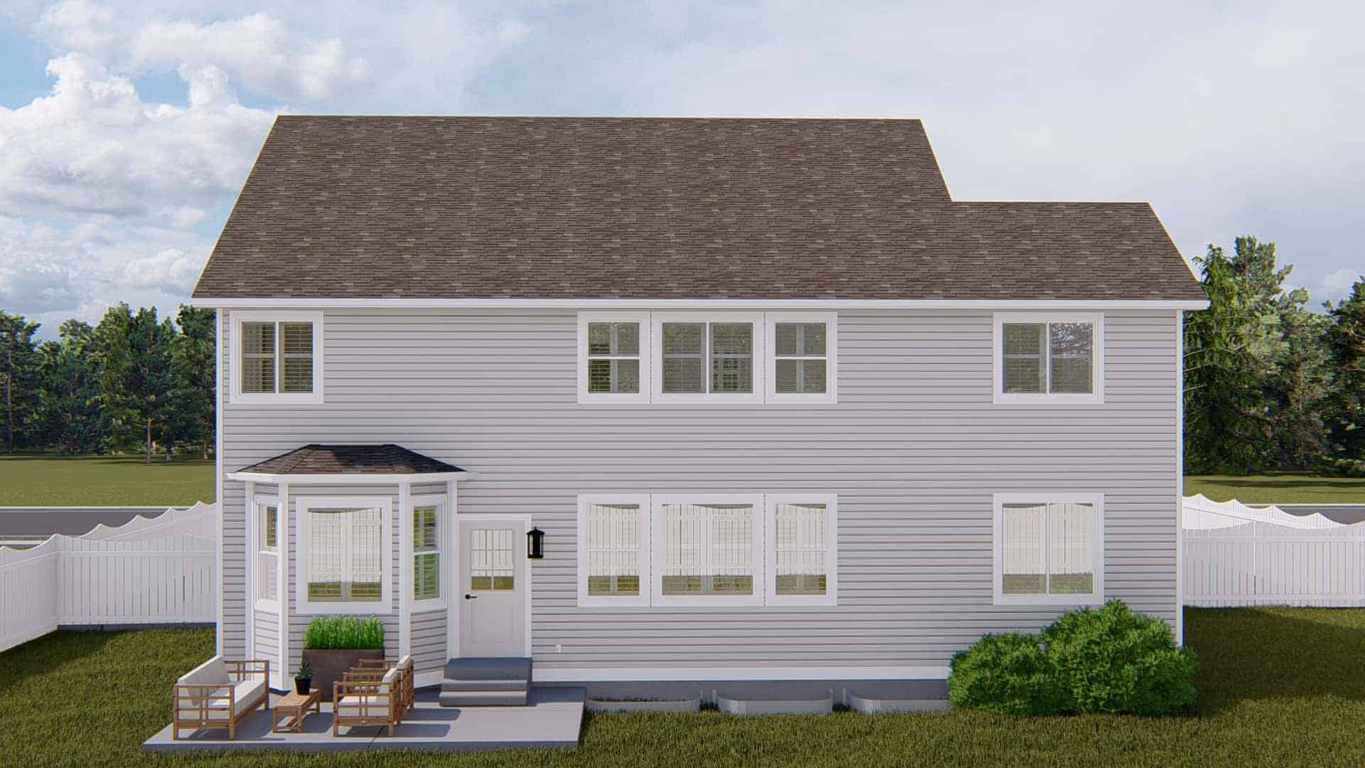 Rear View of this 5-Bedroom,3115 Sq Ft Plan -187-1200