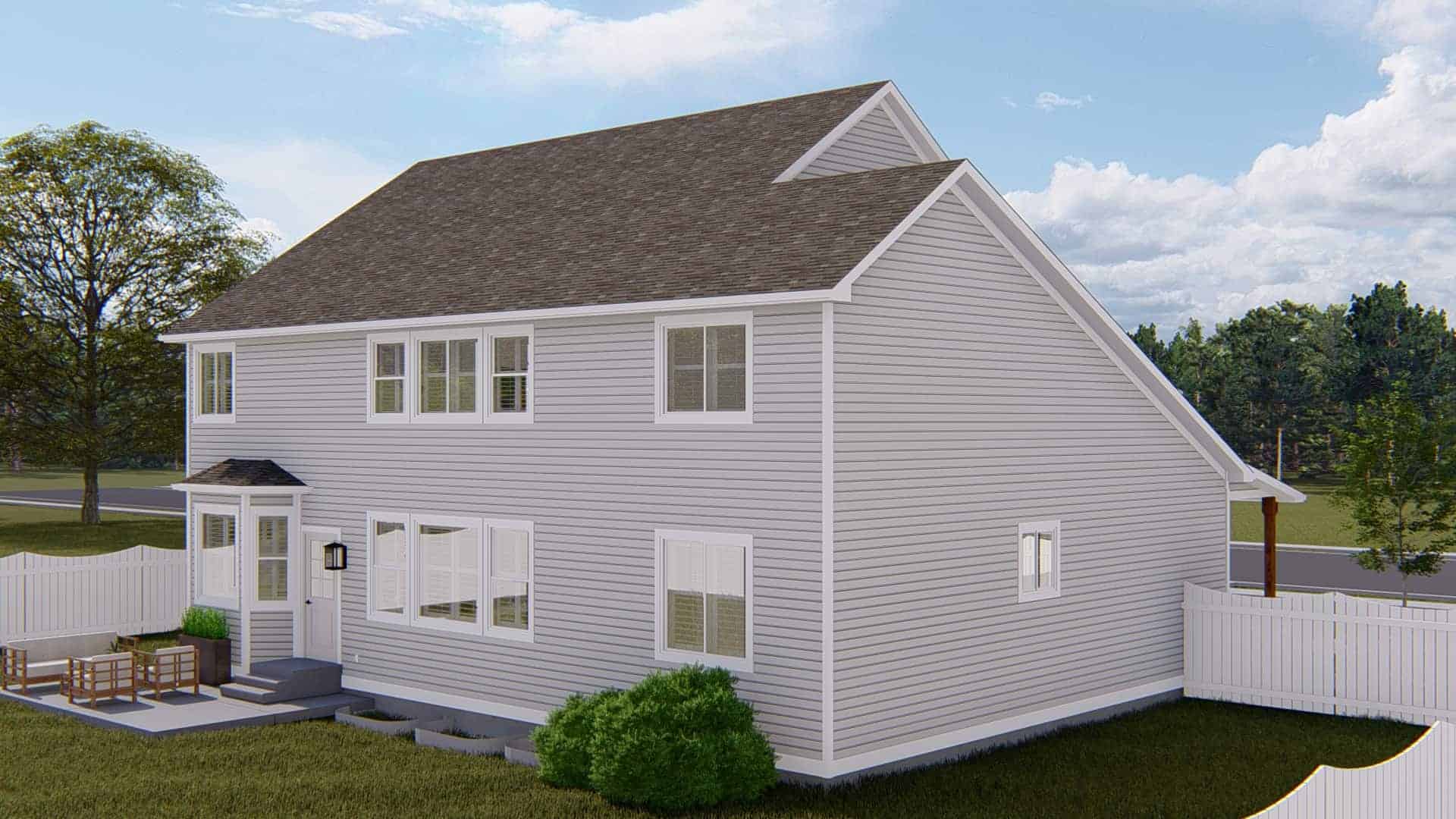 Rear View of this 5-Bedroom,3115 Sq Ft Plan -187-1200