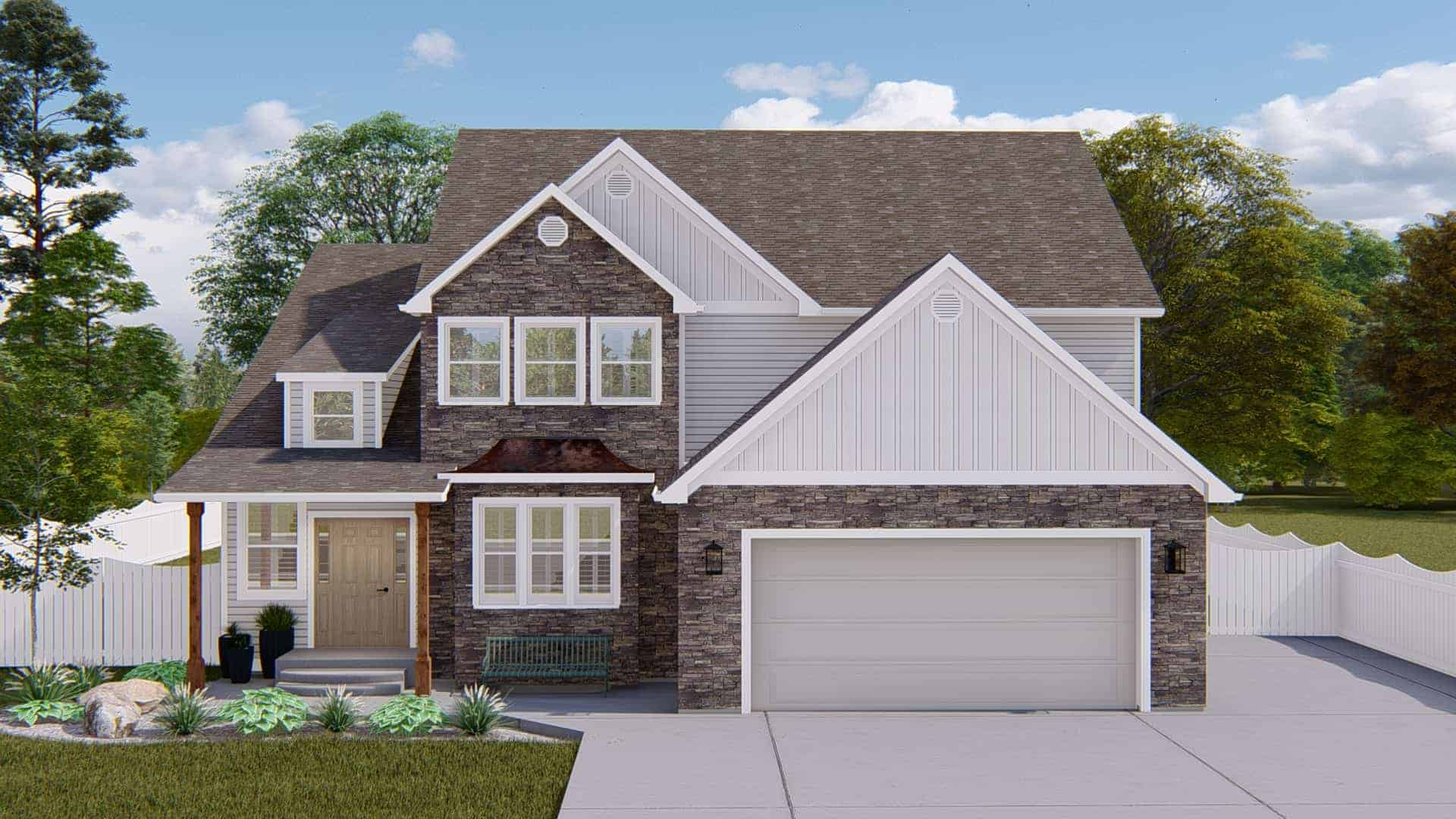 Front elevation of Contemporary home (ThePlanCollection: House Plan #187-1200)