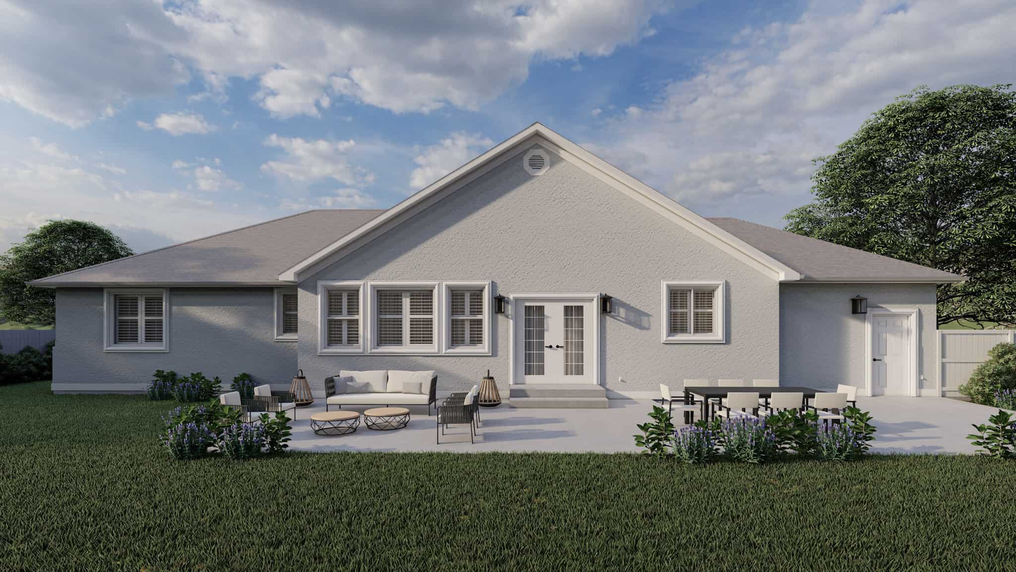Rear View of this 3-Bedroom,1812 Sq Ft Plan -187-1201