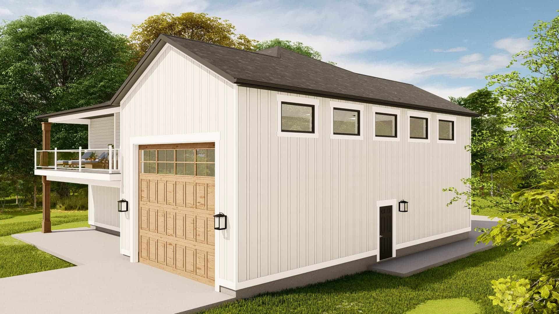 Rear View of this 1-Bedroom,967 Sq Ft Plan -187-1204