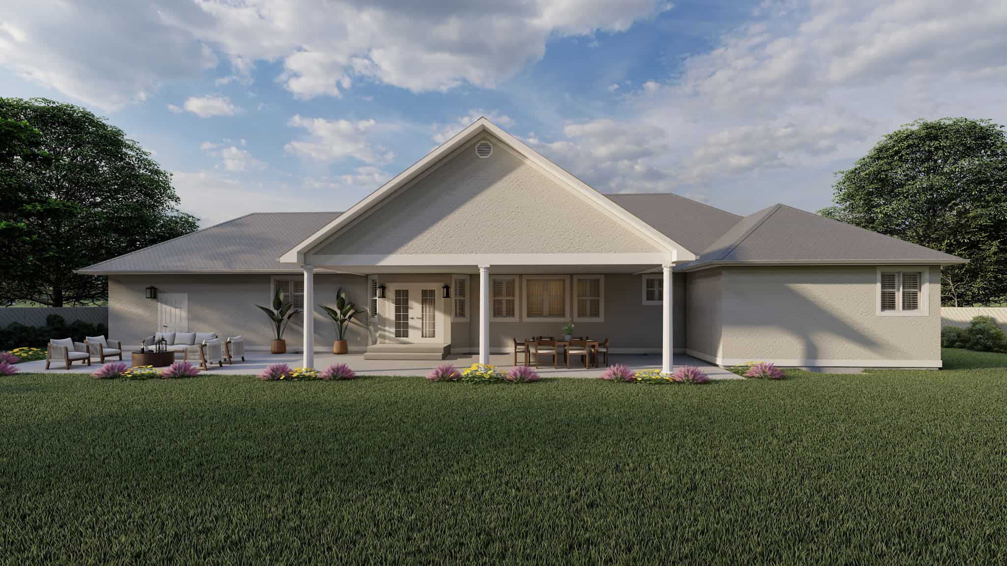 Rear View of this 3-Bedroom,2562 Sq Ft Plan -187-1205