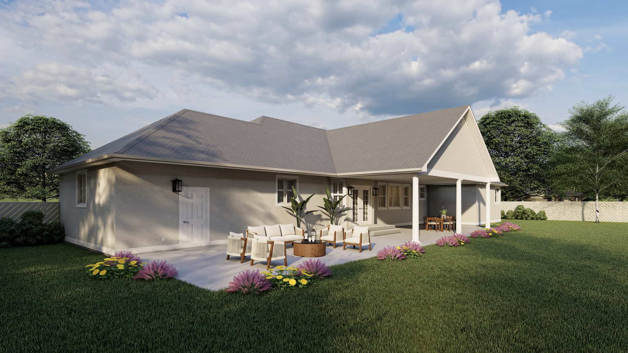 Rear View of this 3-Bedroom,2562 Sq Ft Plan -187-1205