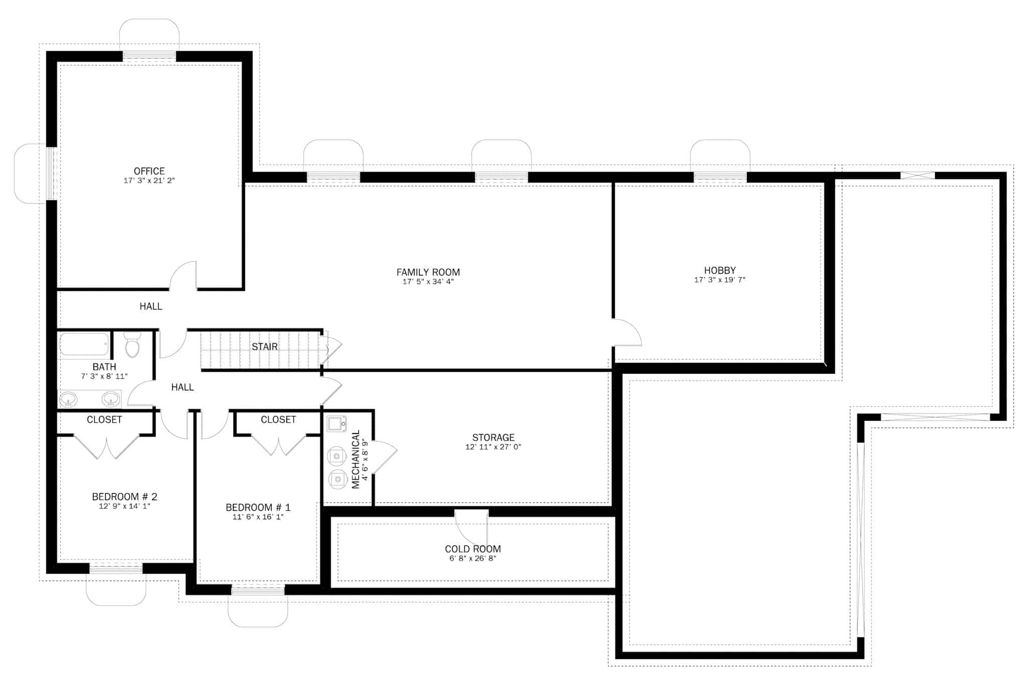 Basement of Country Plan #187-1205