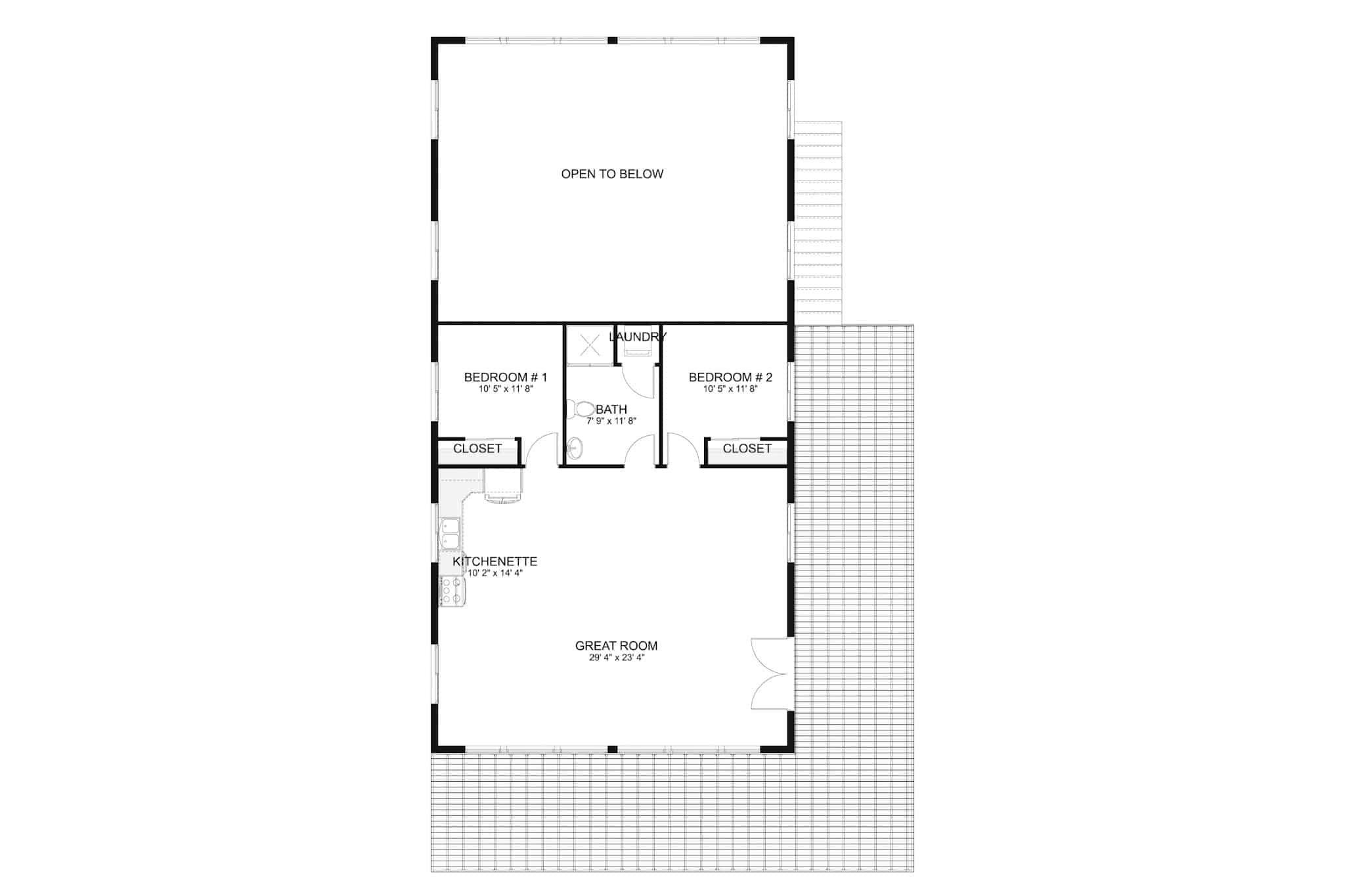 Upper Level of Garage w/Apartments Plan #187-1206