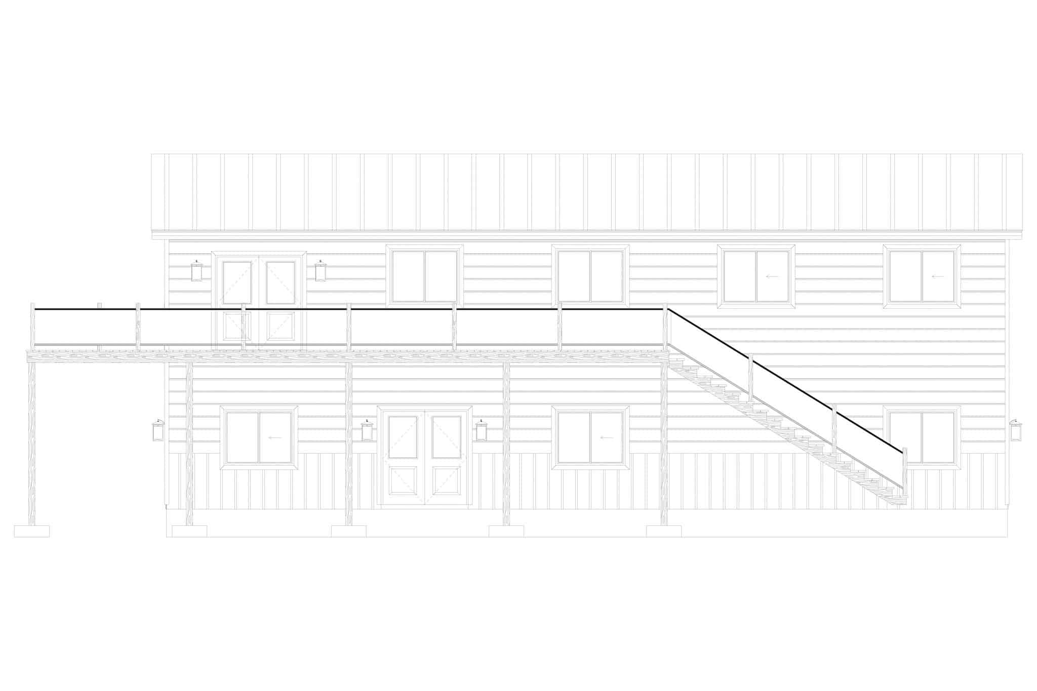 Home Plan Right Elevation of this 2-Bedroom,1096 Sq Ft Plan -187-1206
