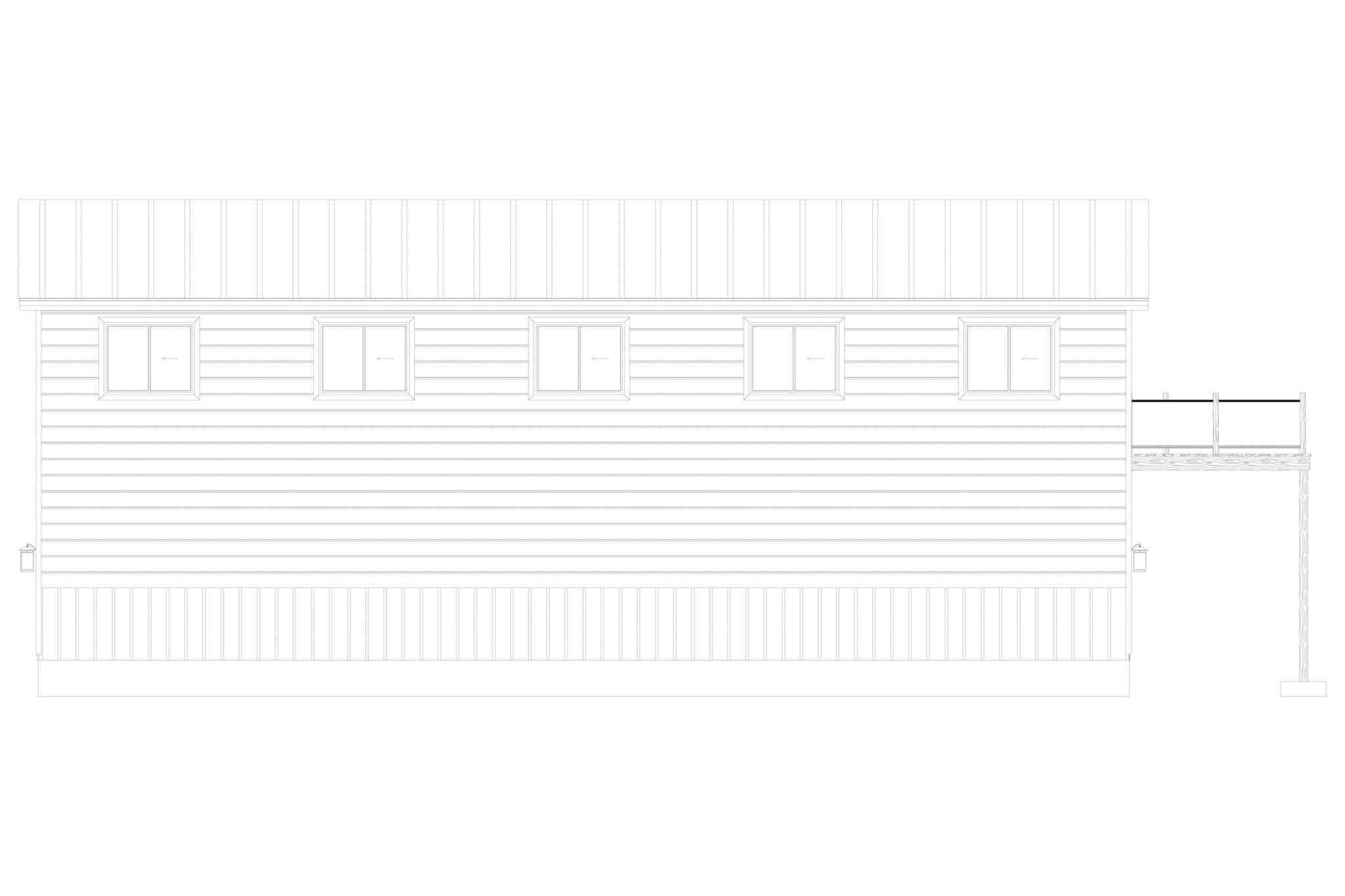 Home Plan Left Elevation of this 2-Bedroom,1096 Sq Ft Plan -187-1206