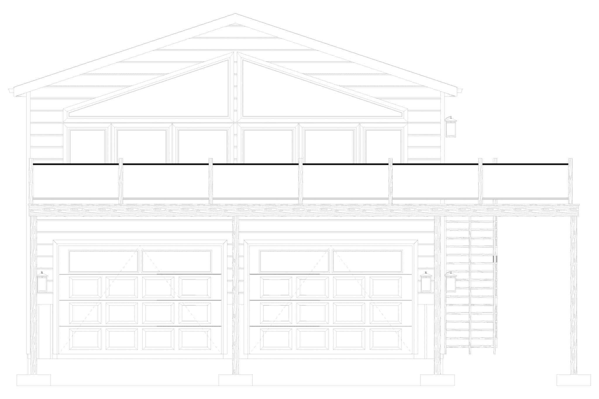 Home Plan Front Elevation of this 2-Bedroom,1096 Sq Ft Plan -187-1206