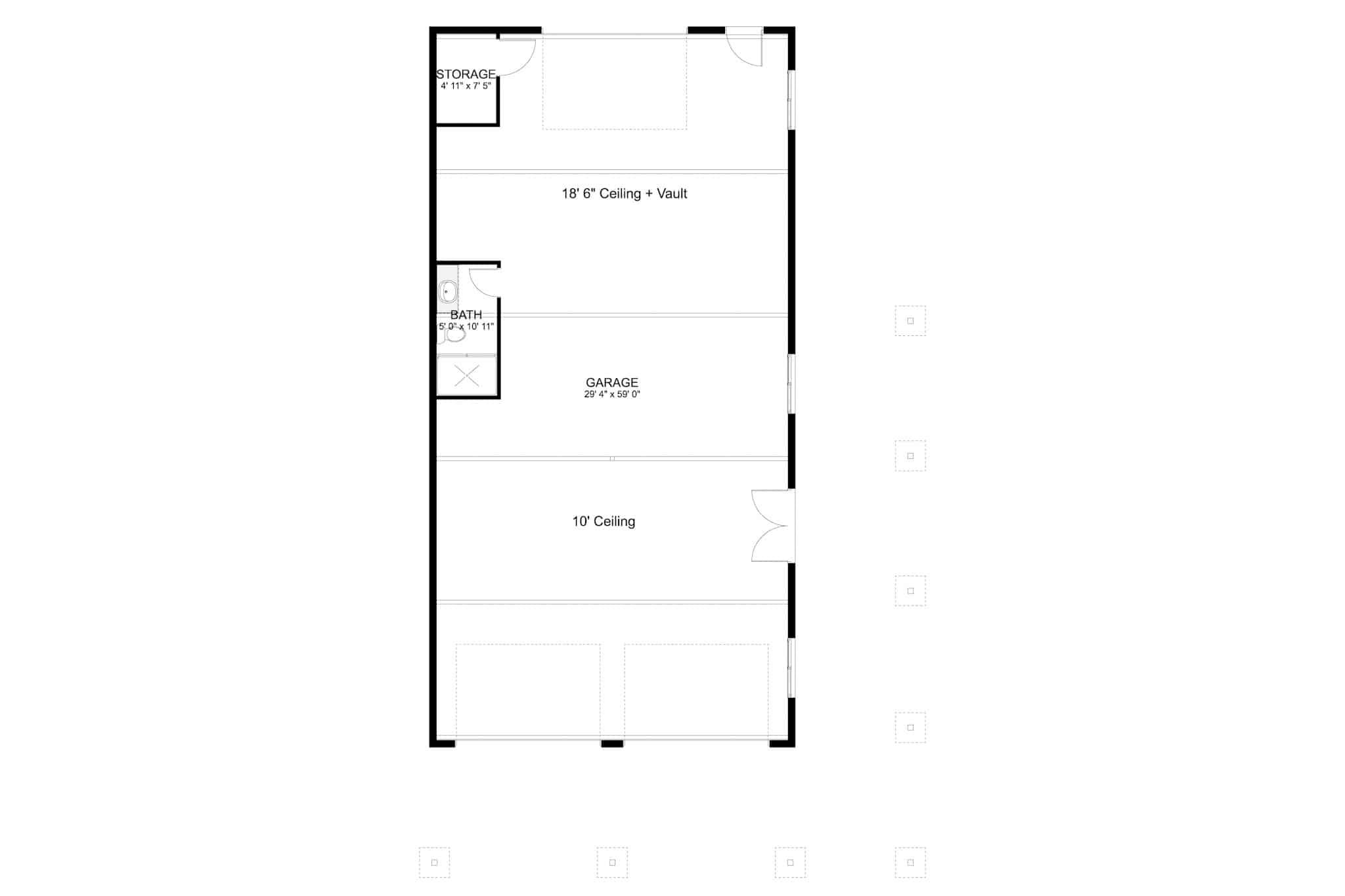 Main Level of Garage w/Apartments Plan #187-1206