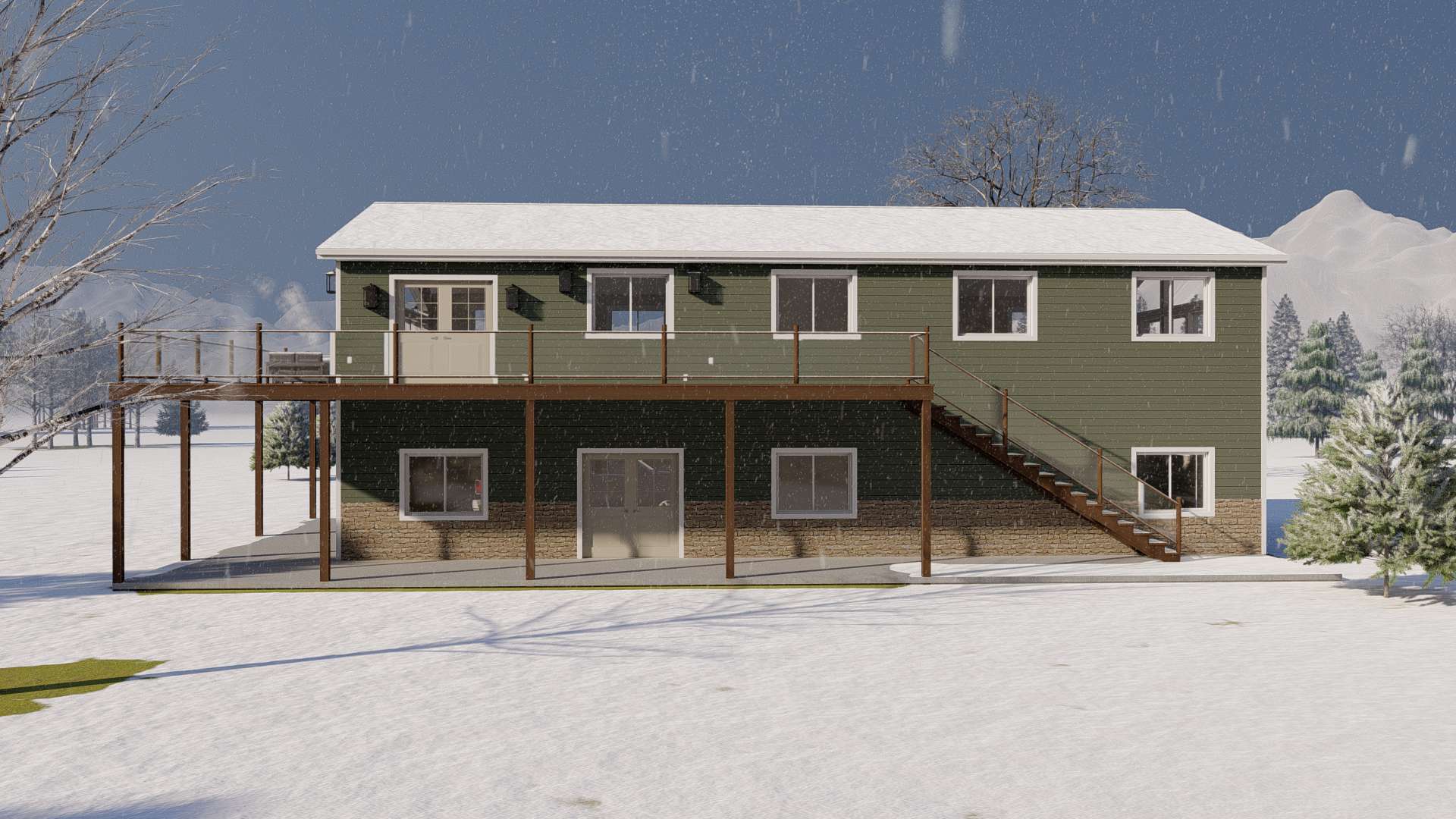 Right Side View of this 2-Bedroom,1096 Sq Ft Plan -187-1206