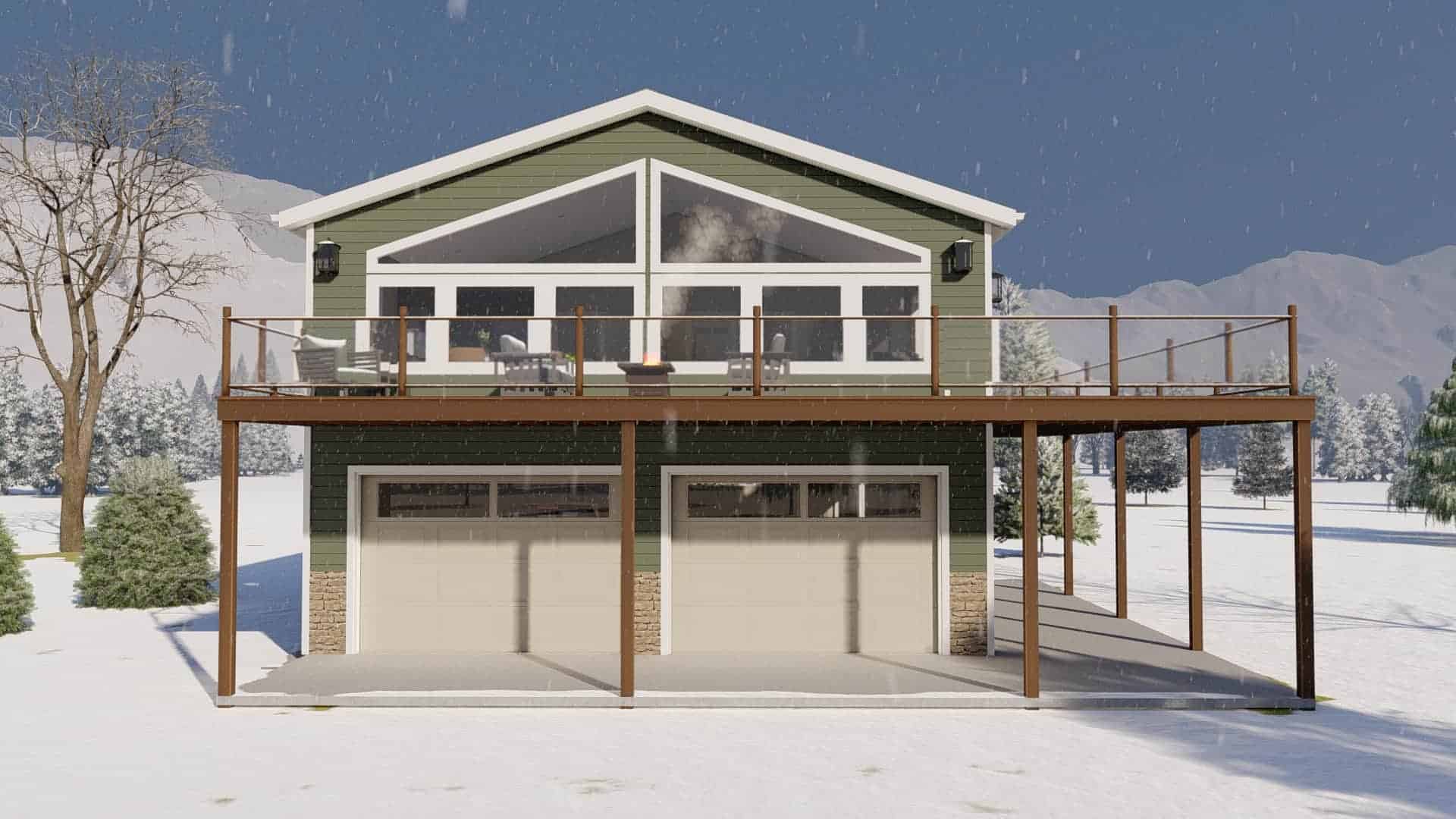 Front View of this 2-Bedroom,1096 Sq Ft Plan -187-1206