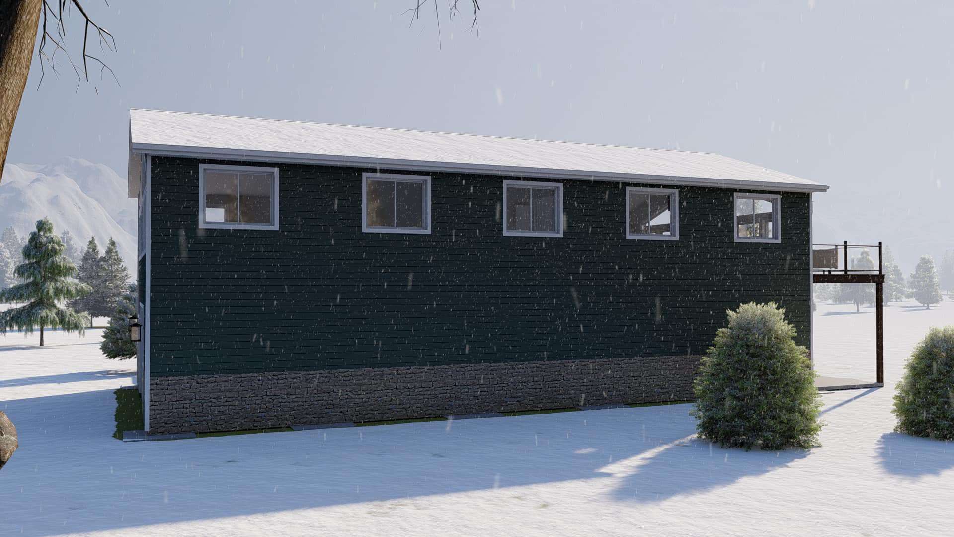Left Side View of this 2-Bedroom,1096 Sq Ft Plan -187-1206