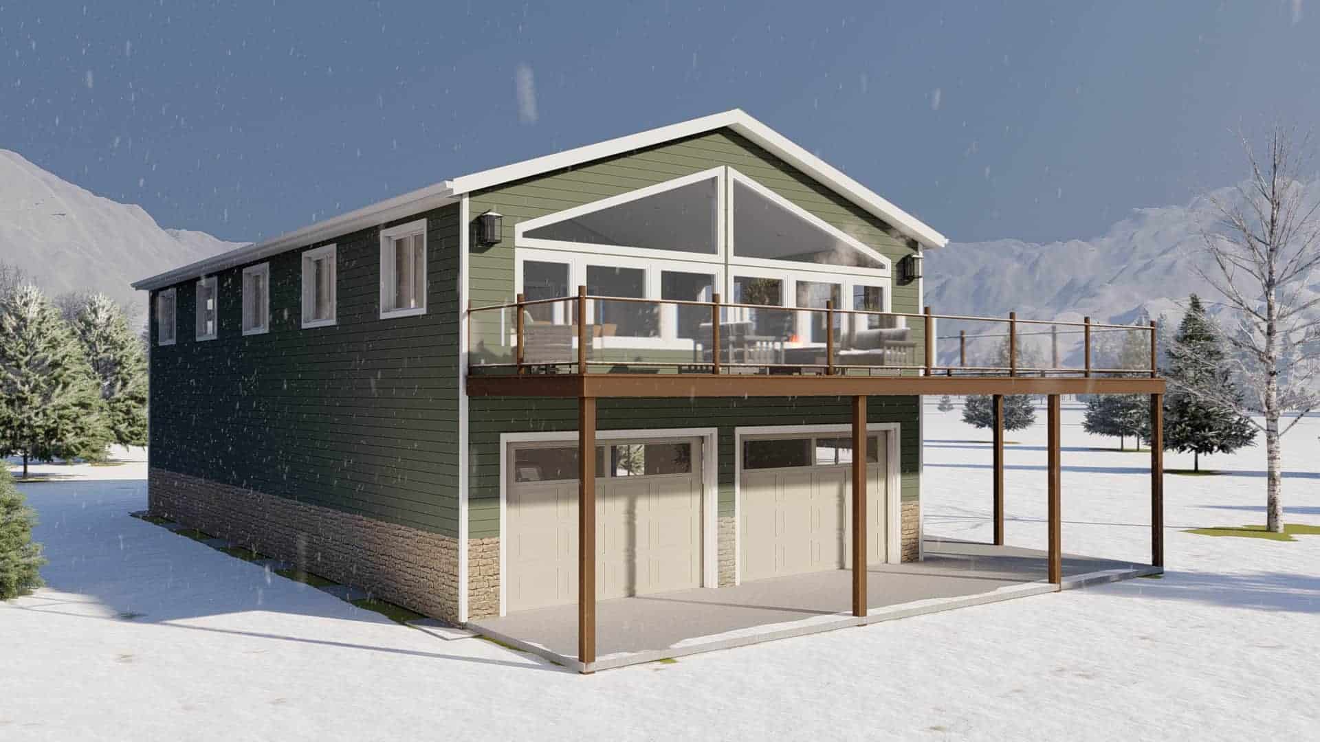 Left Side View of this 2-Bedroom,1096 Sq Ft Plan -187-1206