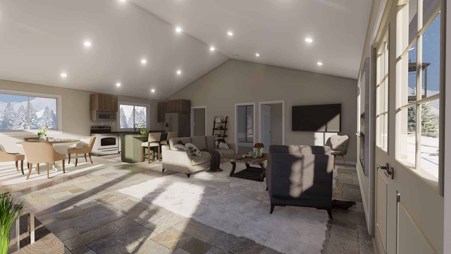 Family Room of this 2-Bedroom,1096 Sq Ft Plan -187-1206