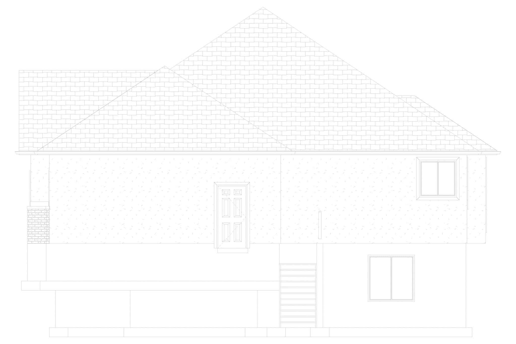 Home Plan Right Elevation of this 2-Bedroom,1838 Sq Ft Plan -187-1207