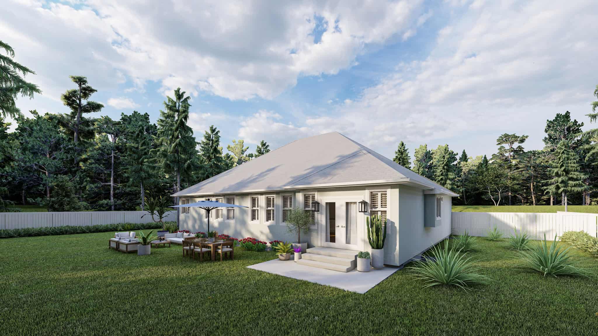 Rear View of this 2-Bedroom,1838 Sq Ft Plan -187-1207