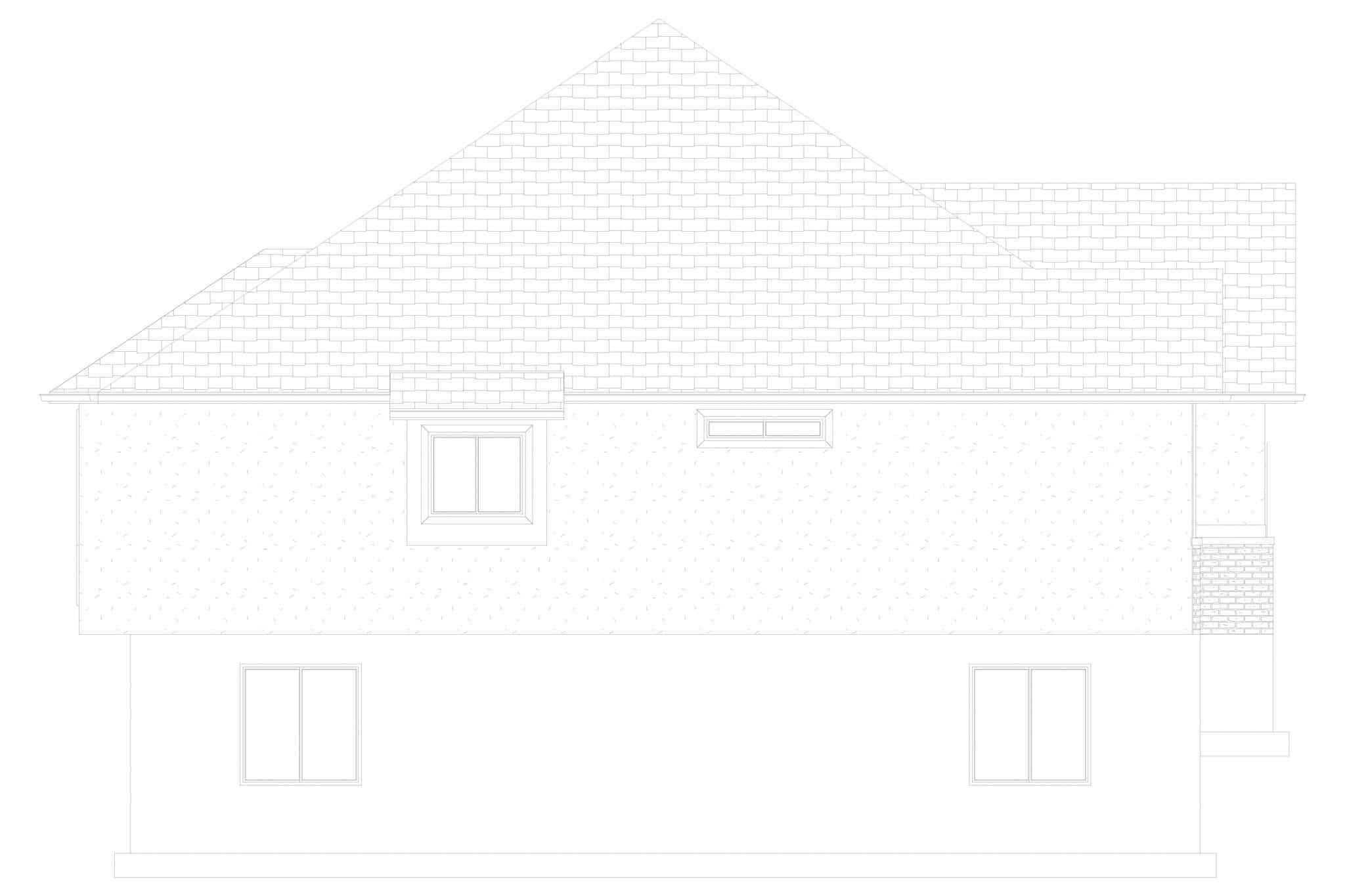 Home Plan Left Elevation of this 2-Bedroom,1838 Sq Ft Plan -187-1207