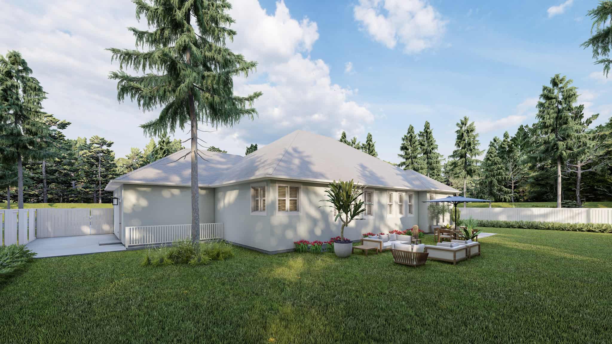 Rear View of this 2-Bedroom,1838 Sq Ft Plan -187-1207