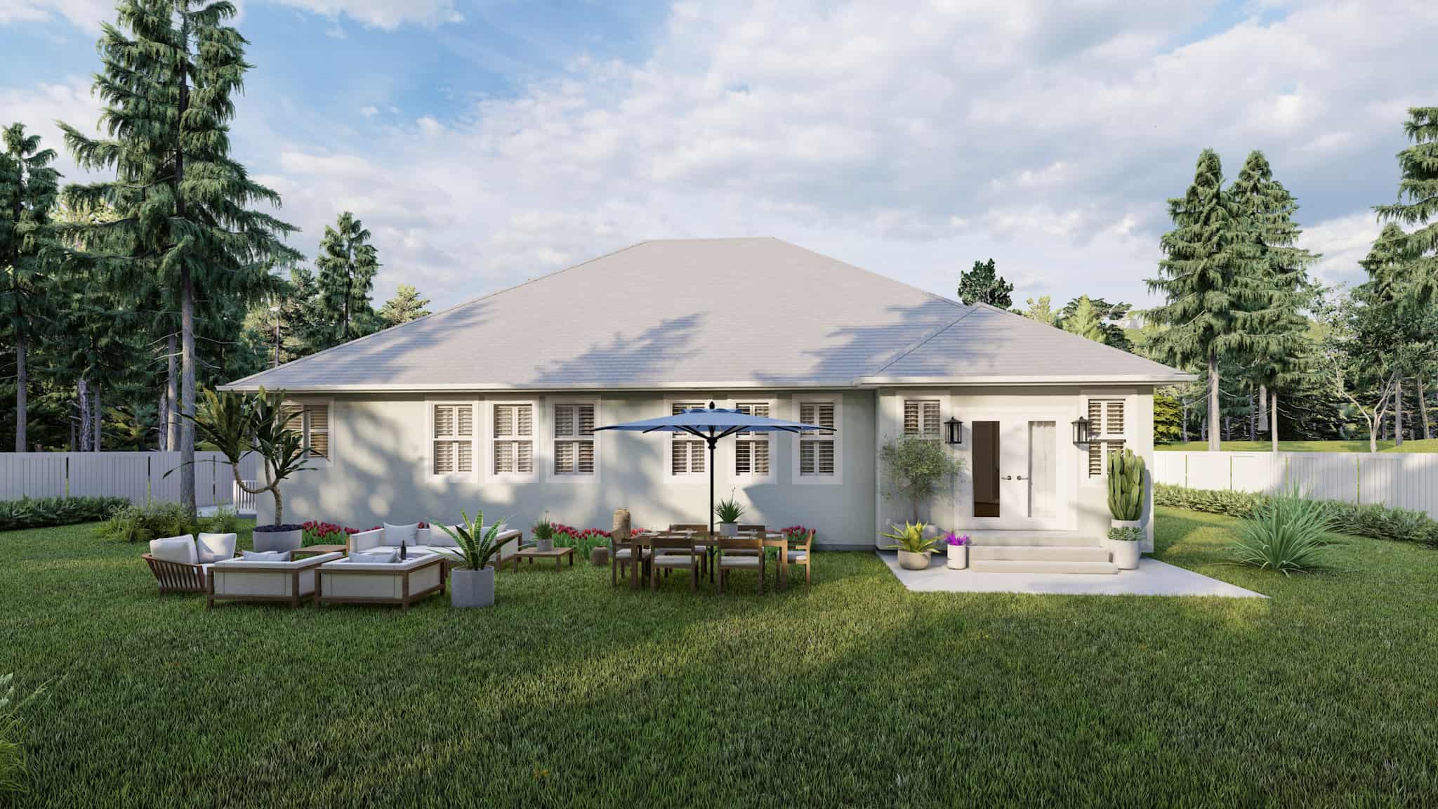 Rear View of this 2-Bedroom,1838 Sq Ft Plan -187-1207