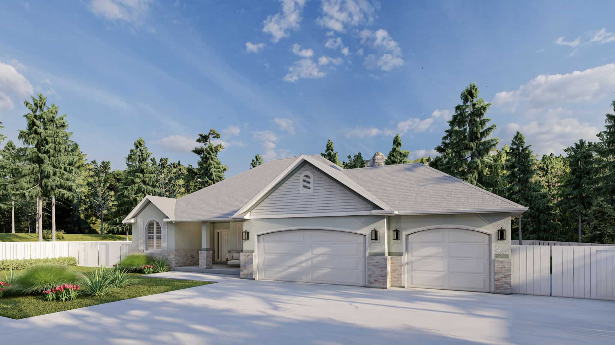Front View of this 2-Bedroom,1838 Sq Ft Plan -187-1207