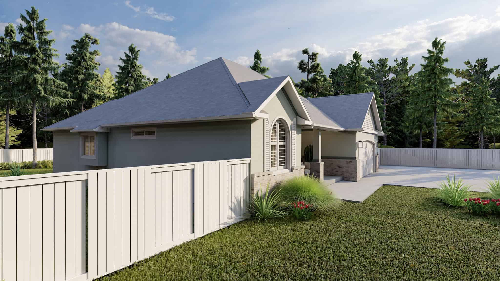 Left Side View of this 2-Bedroom,1838 Sq Ft Plan -187-1207