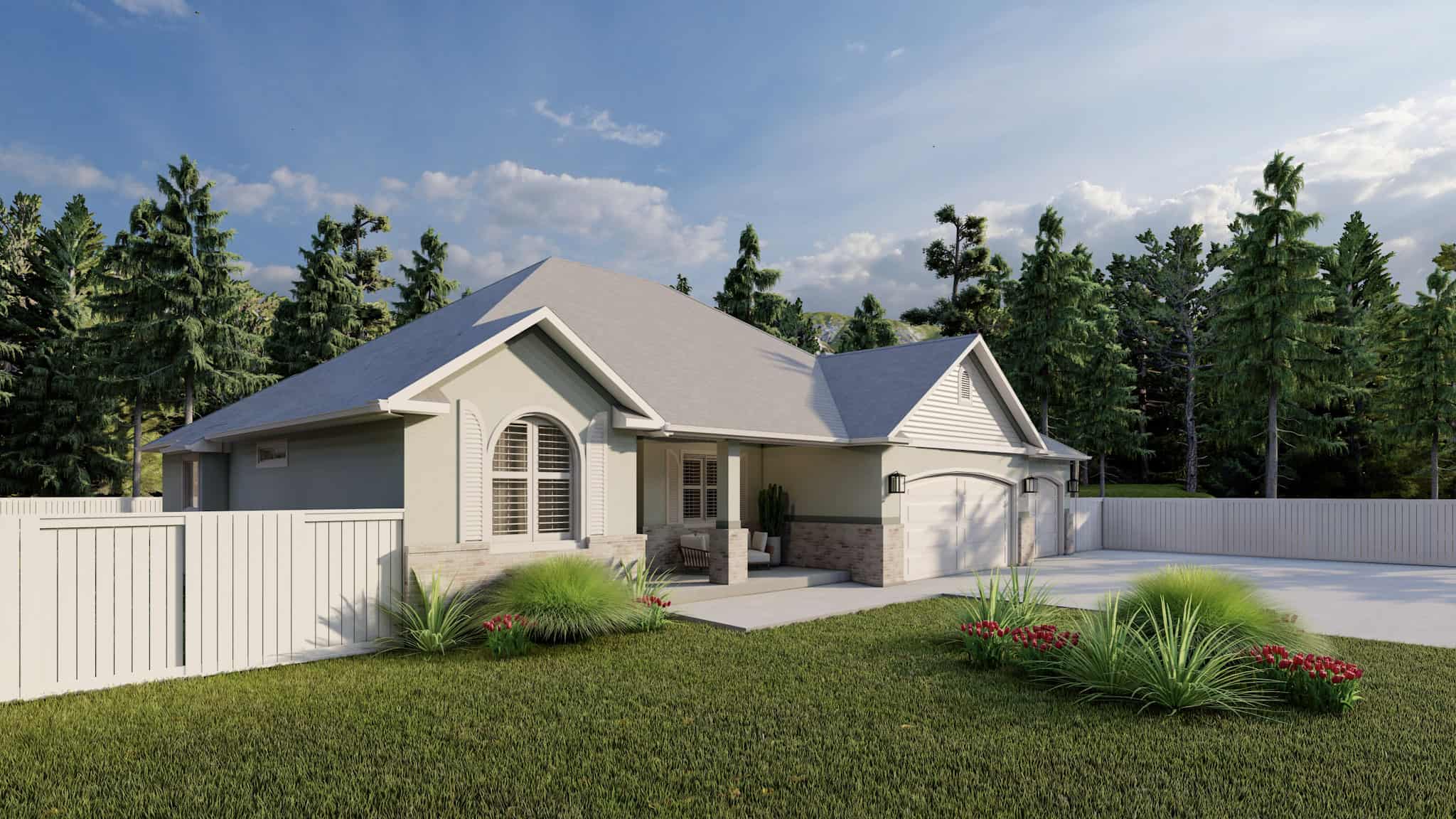 Left Side View of this 2-Bedroom,1838 Sq Ft Plan -187-1207