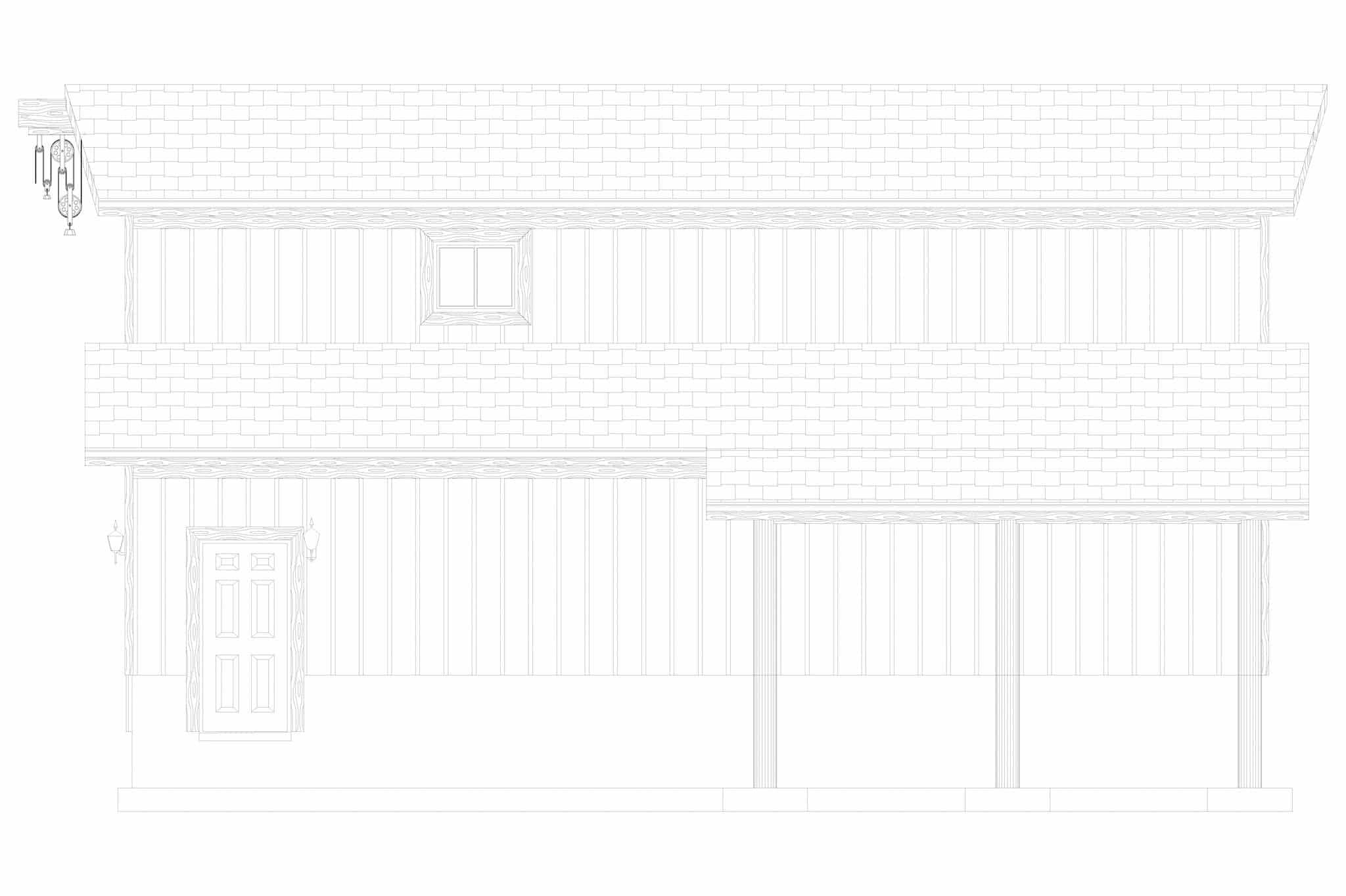 Home Plan Right Elevation of this 1-Bedroom,680 Sq Ft Plan -187-1208