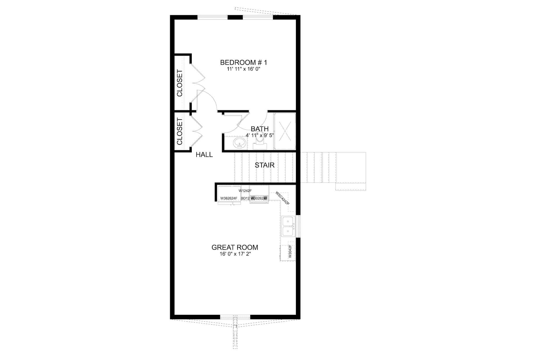 Upper Level of Garage w/Apartments Plan #187-1208