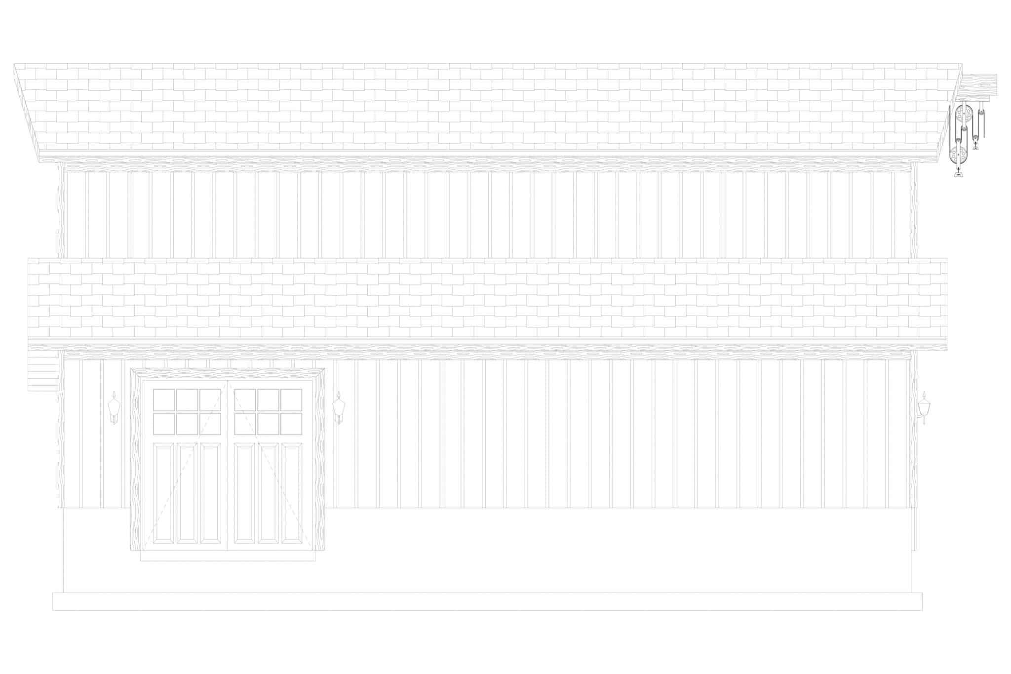 Home Plan Left Elevation of this 1-Bedroom,680 Sq Ft Plan -187-1208