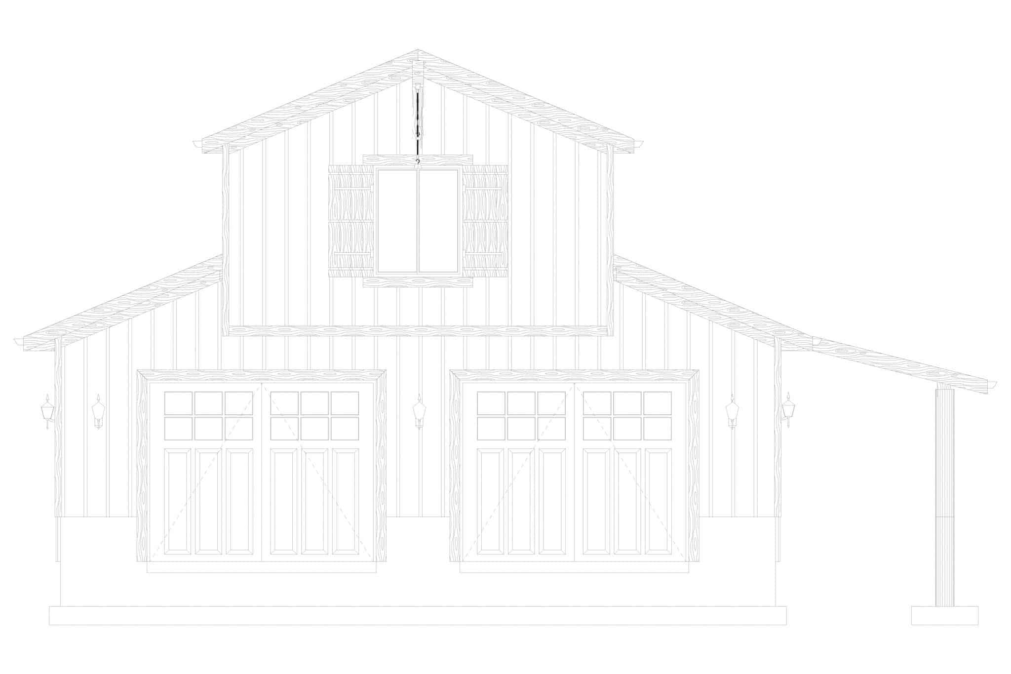 Home Plan Front Elevation of this 1-Bedroom,680 Sq Ft Plan -187-1208