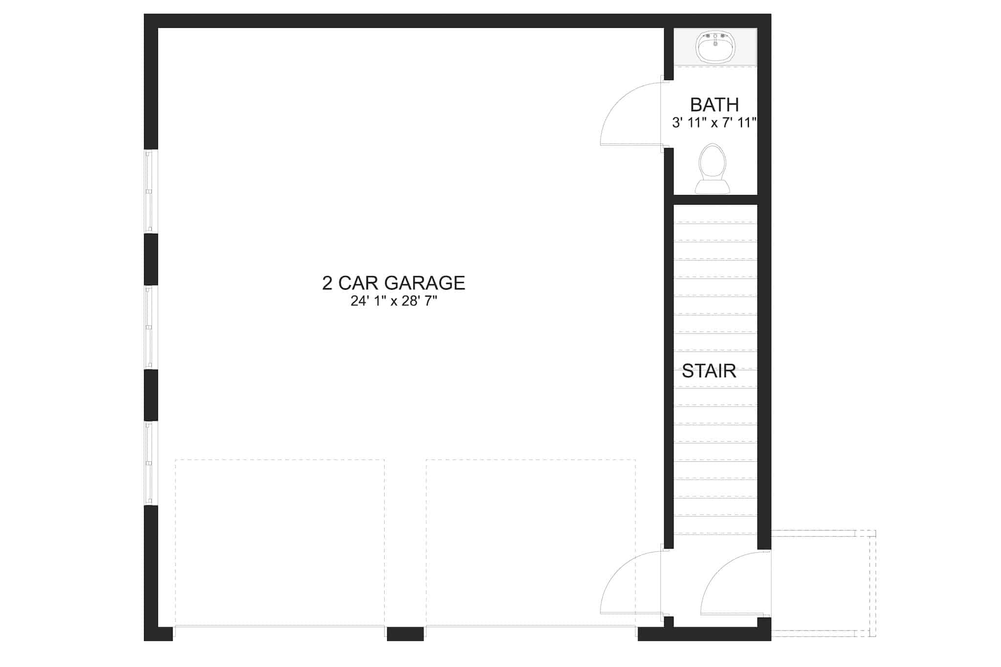 Main Level of Garage w/Apartments Plan #187-1210