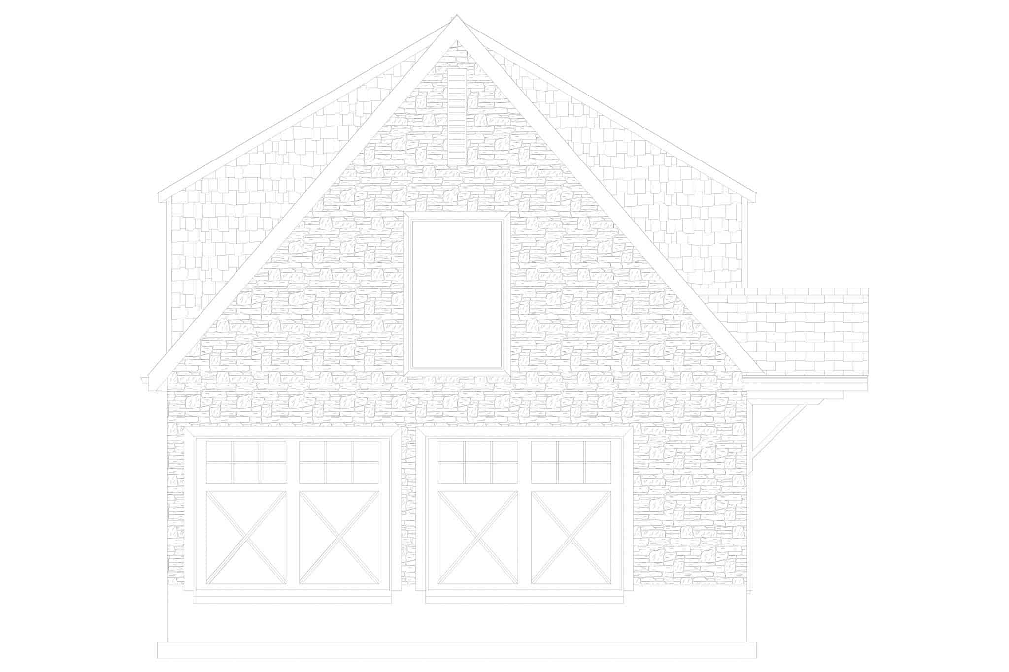 Home Plan Front Elevation of this 2-Bedroom,900 Sq Ft Plan -187-1210