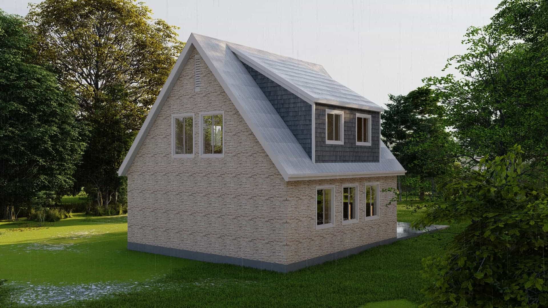 Rear View of this 2-Bedroom,900 Sq Ft Plan -187-1210