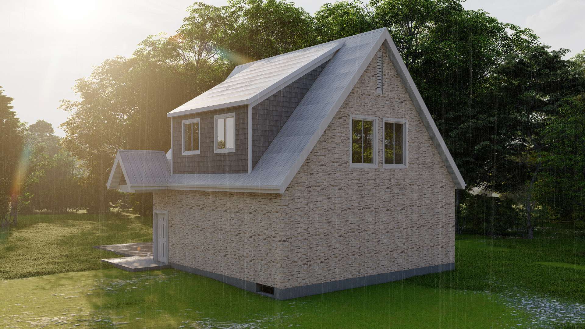 Rear View of this 2-Bedroom,900 Sq Ft Plan -187-1210
