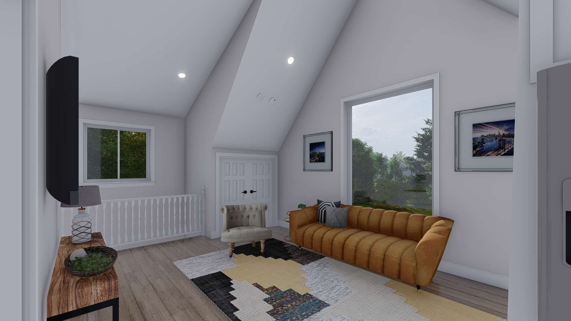 Living Room of this 2-Bedroom,900 Sq Ft Plan -187-1210